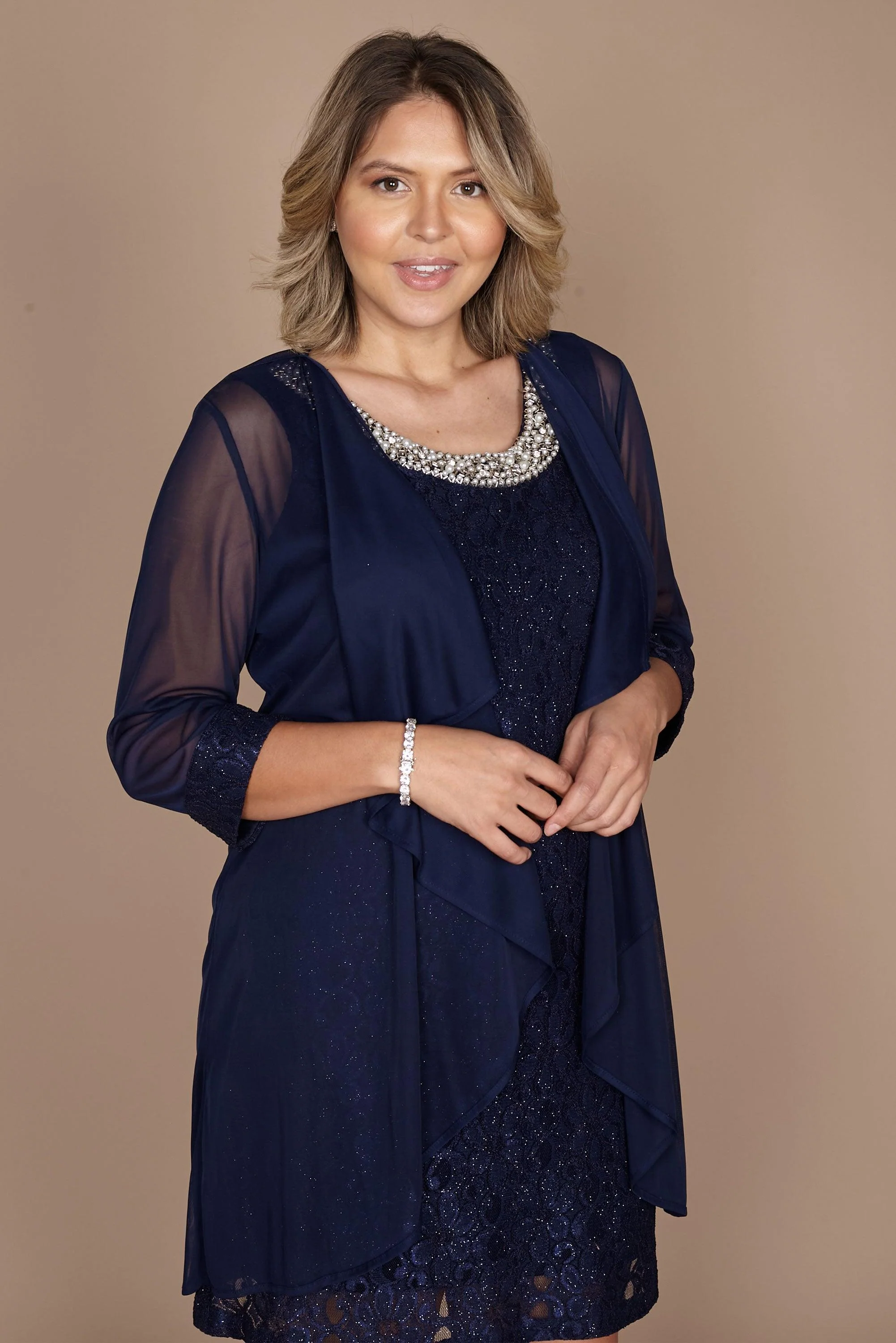 R&M Richards 2208P Short Sleeveless Petite Dress