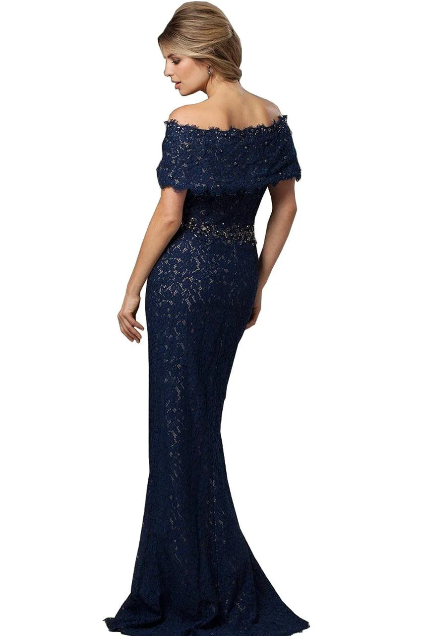 Jovani 98026 Off Shoulder Lace Long Evening Dress