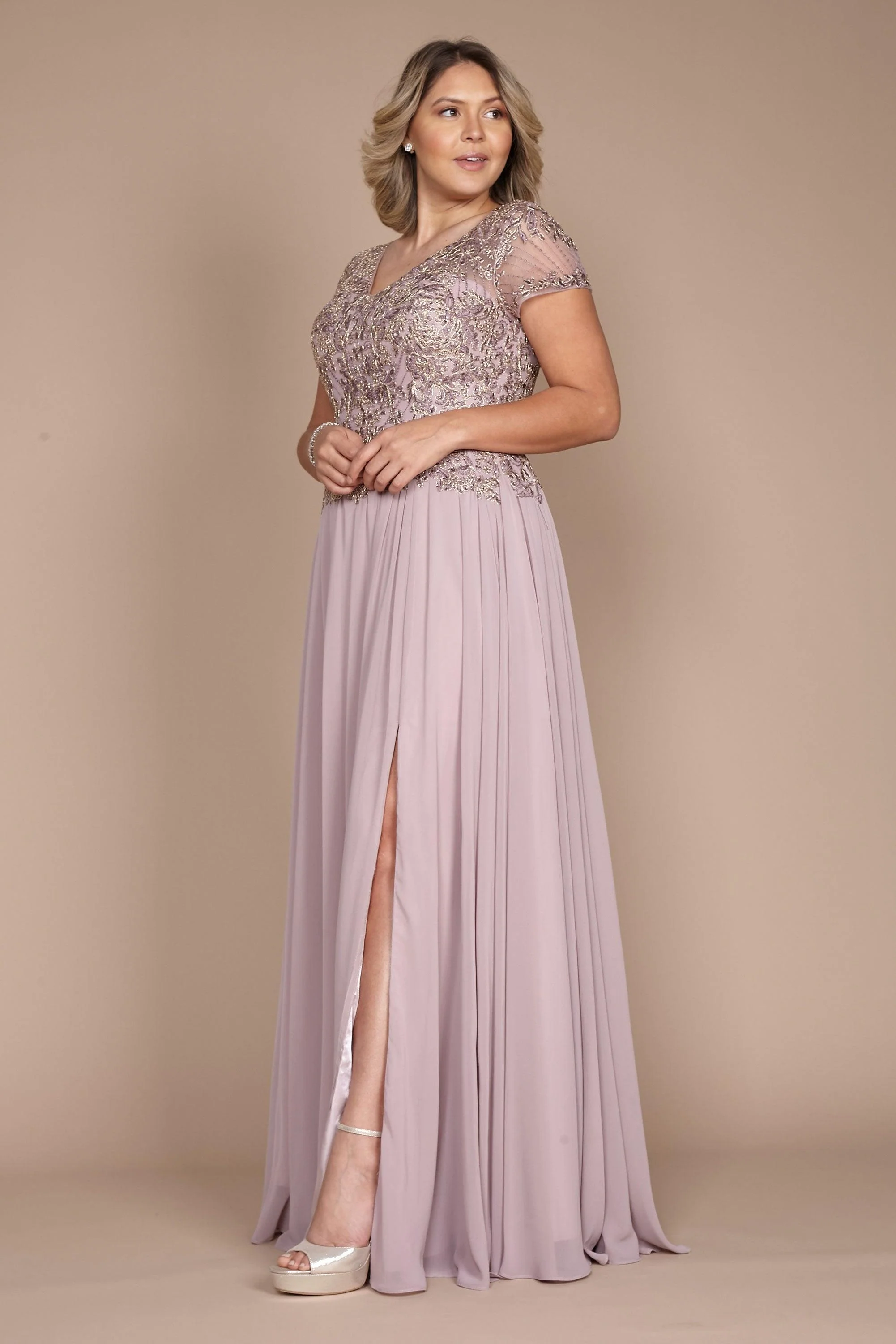 Dylan & Davids Short Sleeve Formal Mother of The Bride Dress