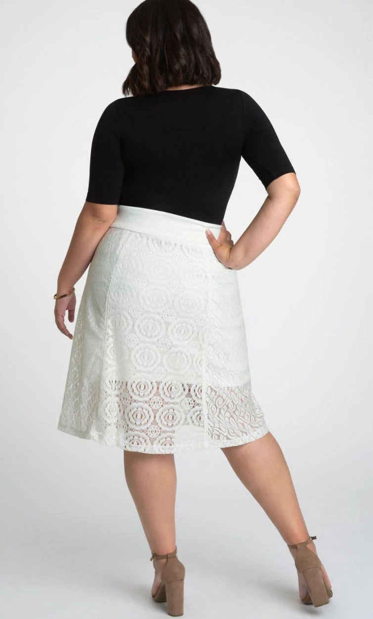 Kiyonna Muse Lace Midi Skirt Short Dress