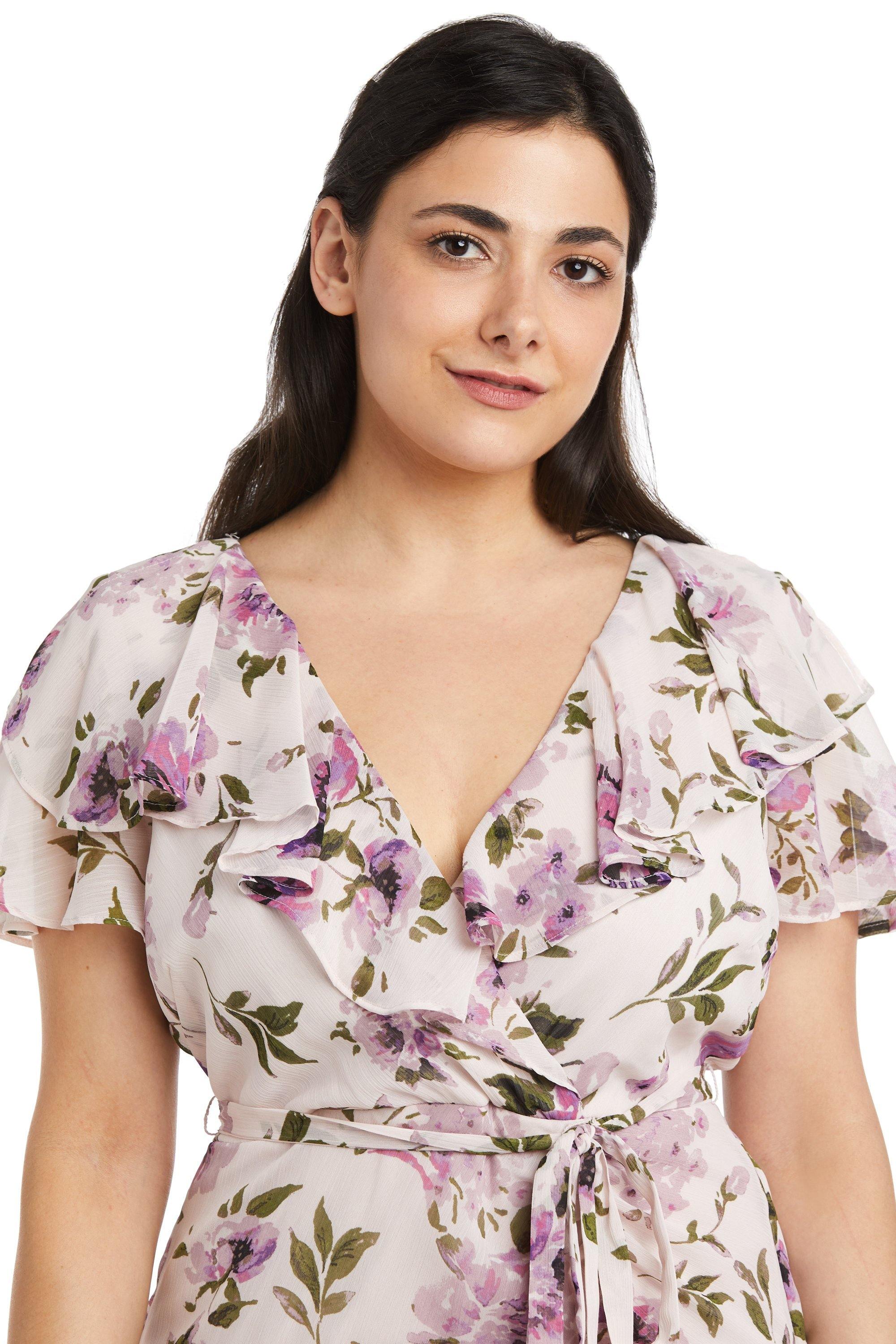 R&M Richards 7776P High Low Chiffon Petite Dress