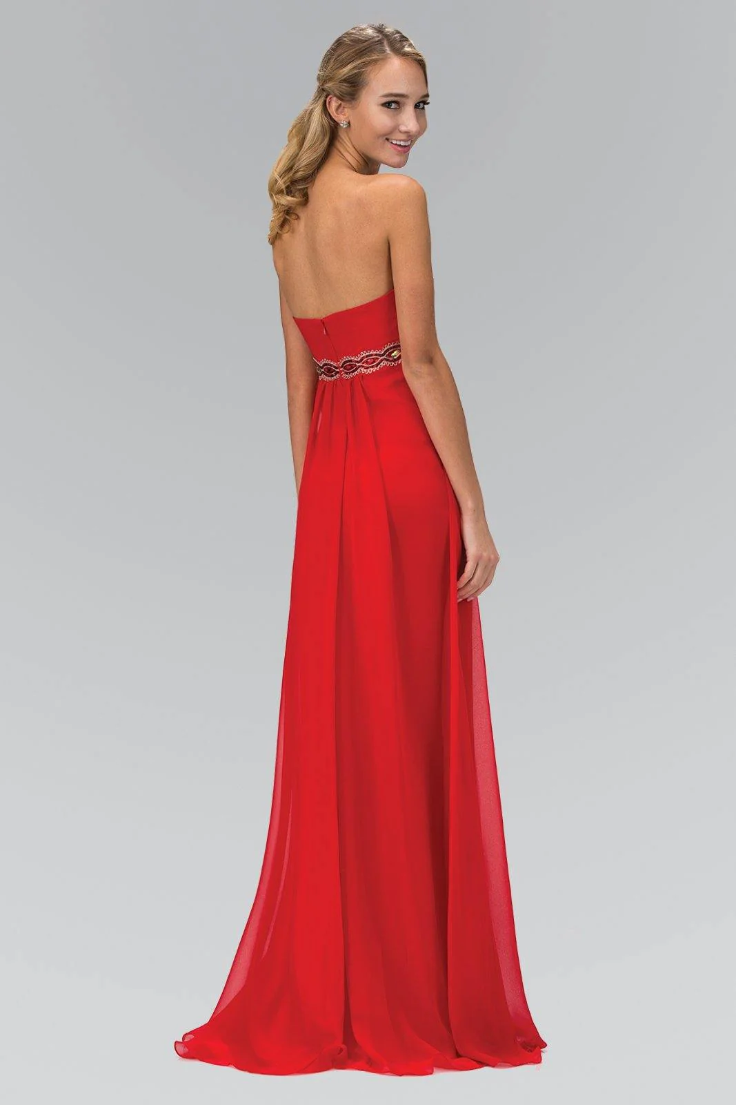 Long Prom Dress Accented with Jewel