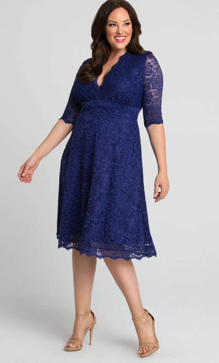 Kiyonna Short Lace Dress Long Sleeve