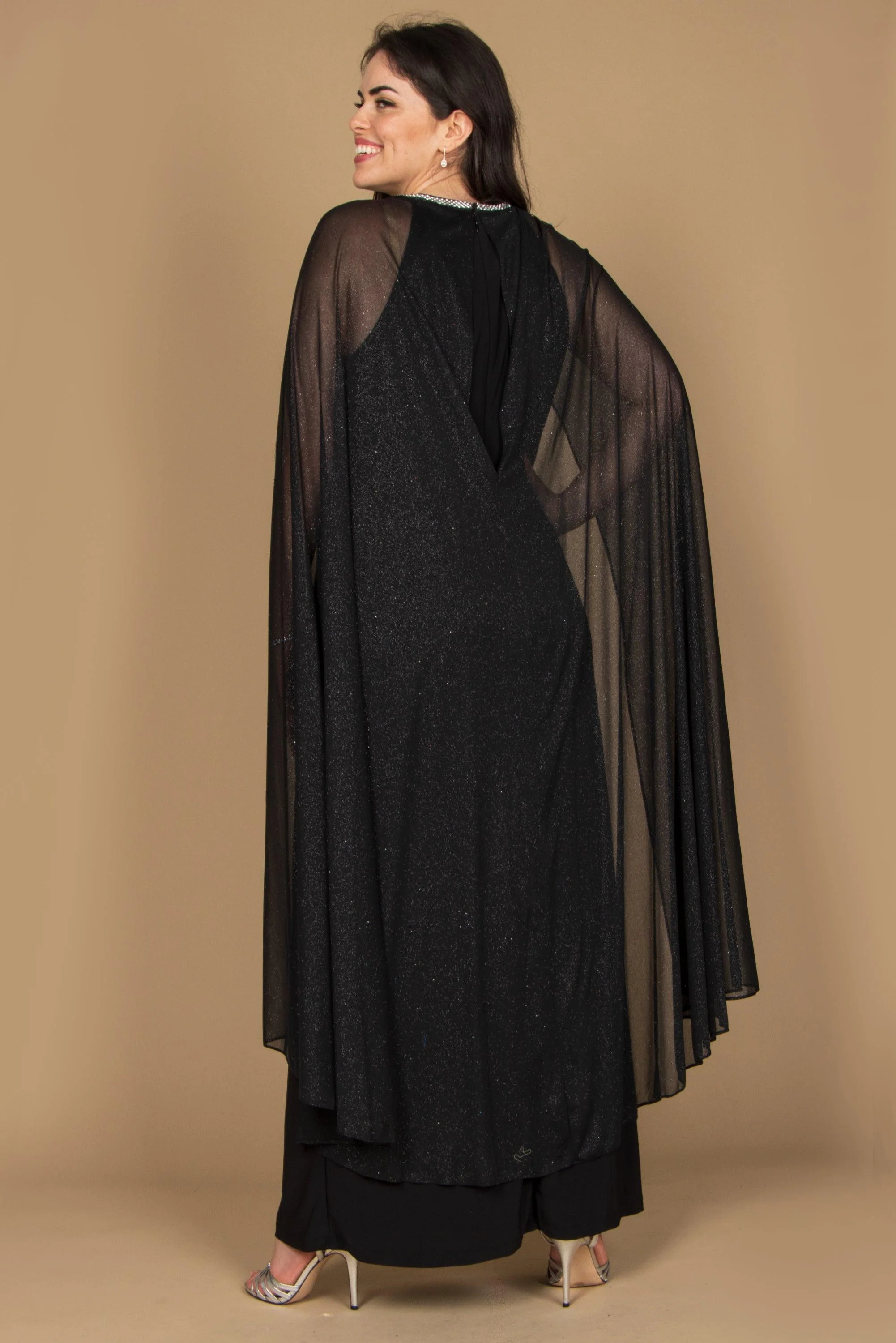 R&M Richards 2662P Long Formal Petite Cape Dress Sale