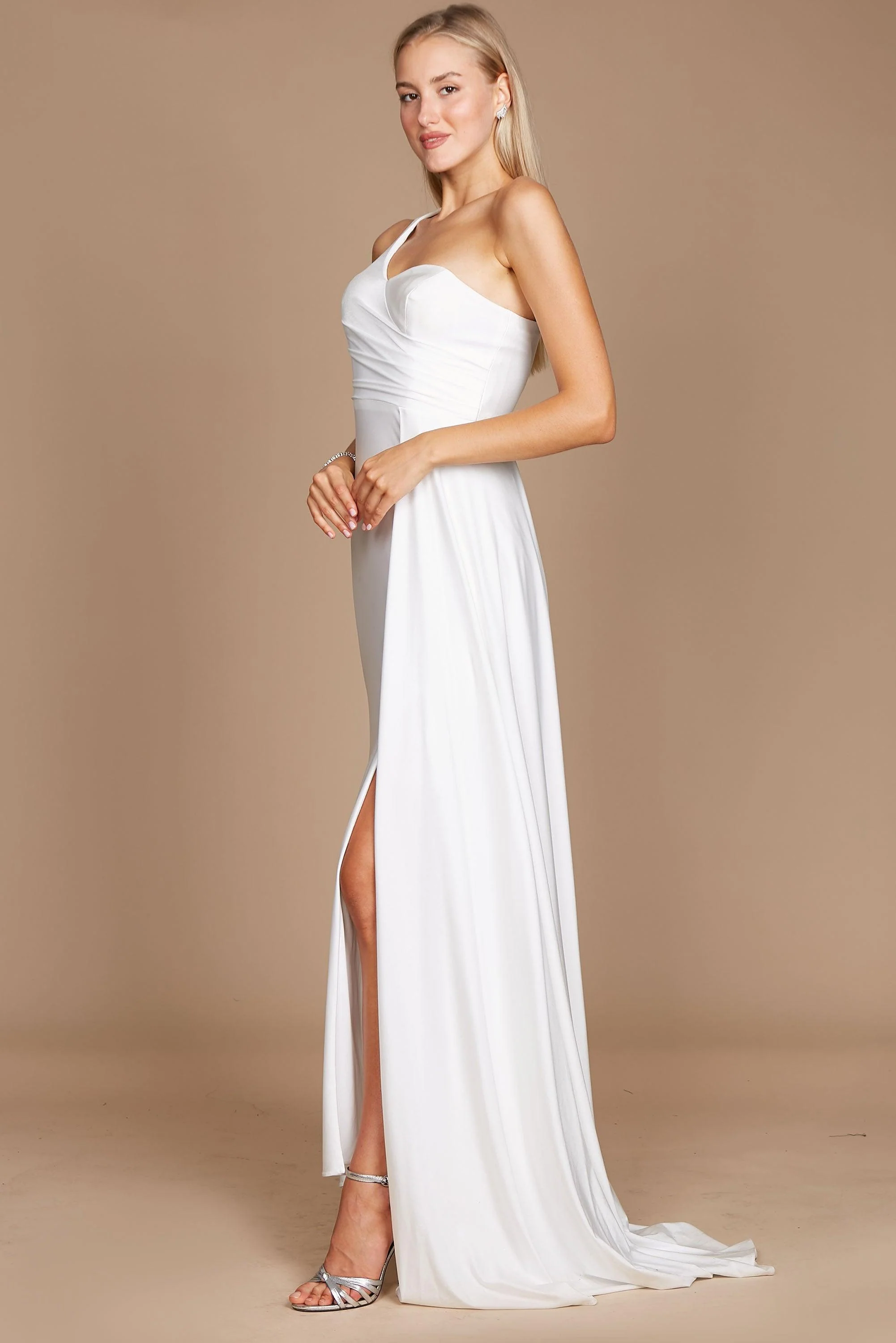 Dylan & Davids One Shoulder Long Evening Gown Prom Dress