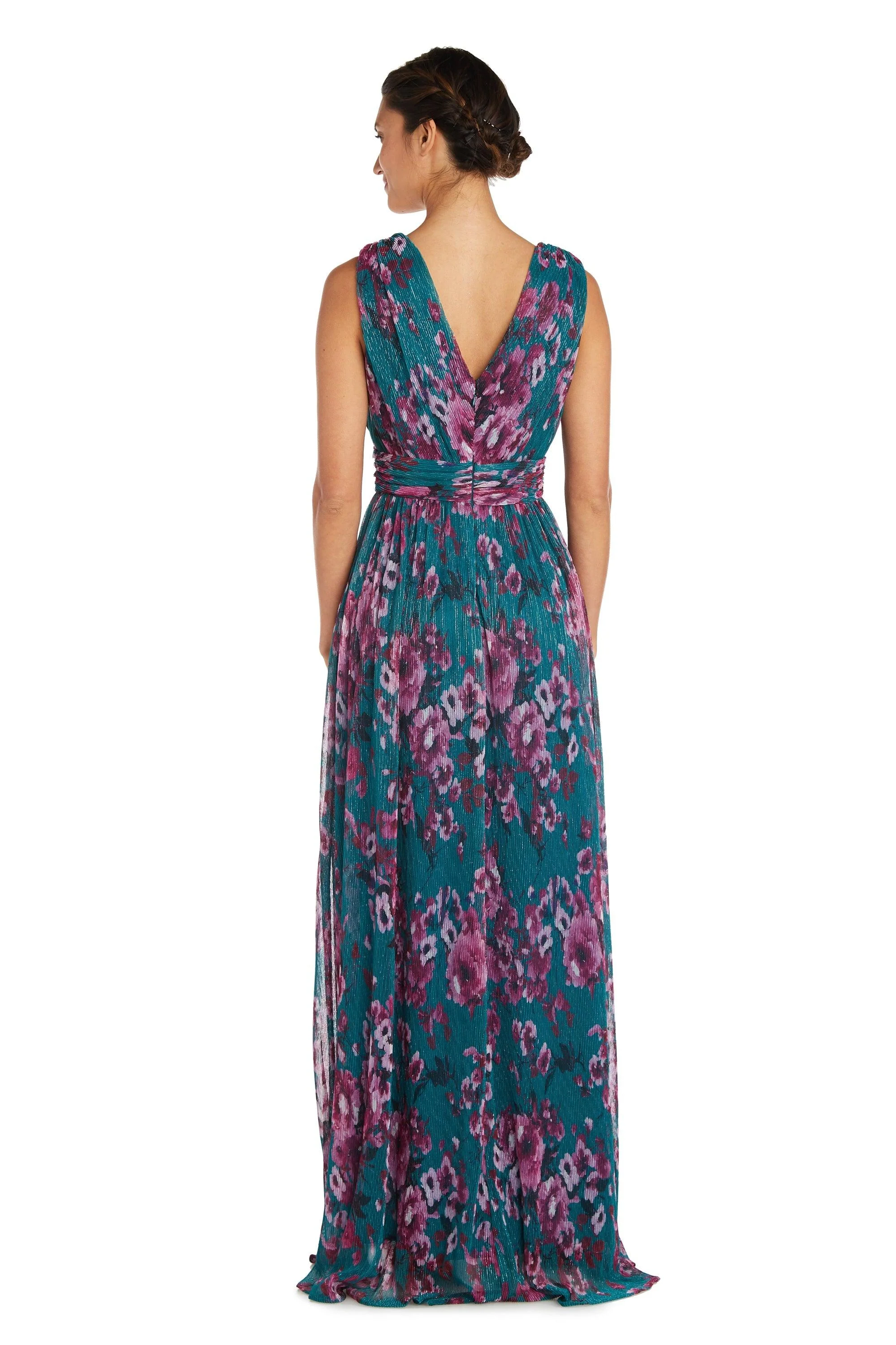 Nightway Long Formal Floral Print Dress 22042