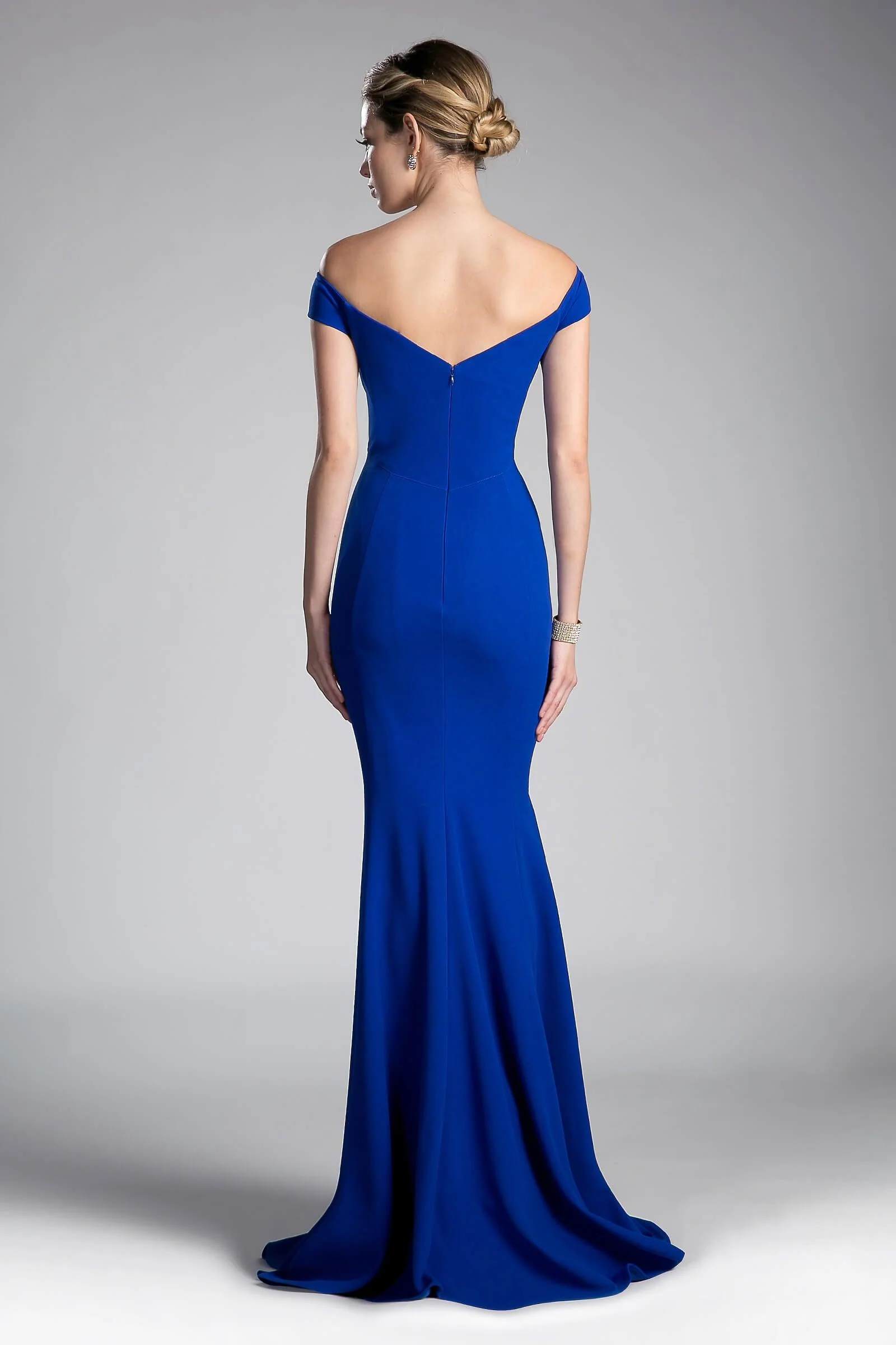 Cinderella Divine CD711 Long Formal Off Shoulder Mermaid Fit Prom Dress