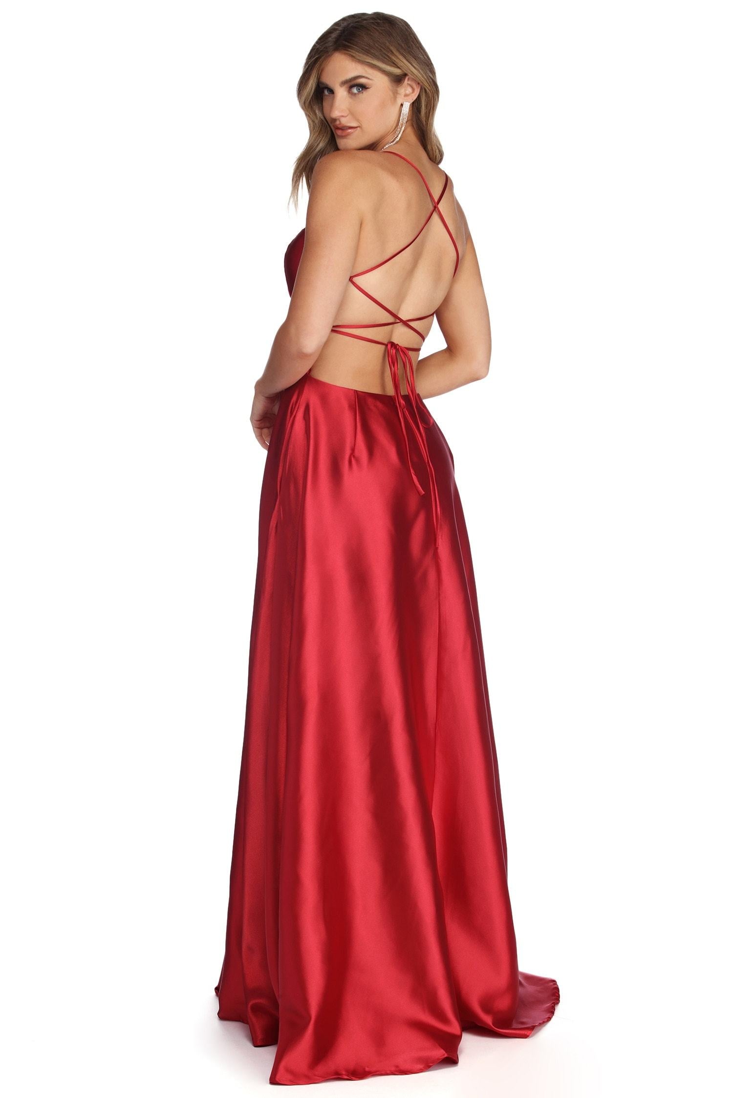 Anne Formal Lattice Satin Dress 4711