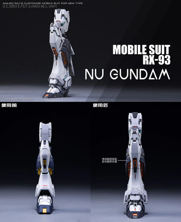 Fortune Meow’s 1/100 RX93 Nu Gundam ver.KA Resin Conversion Kit (Includes Pre-Cut Masking Tape)