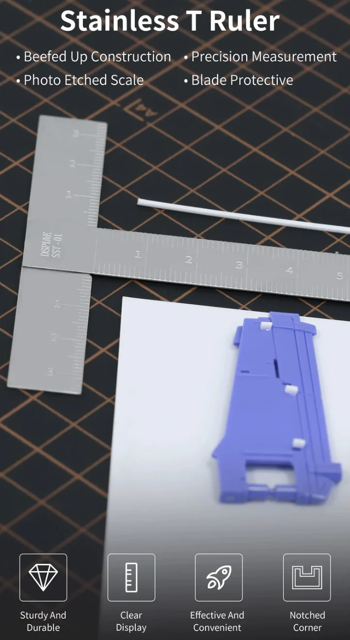 DSPIAE SST-01 Stainless Steel T Ruler