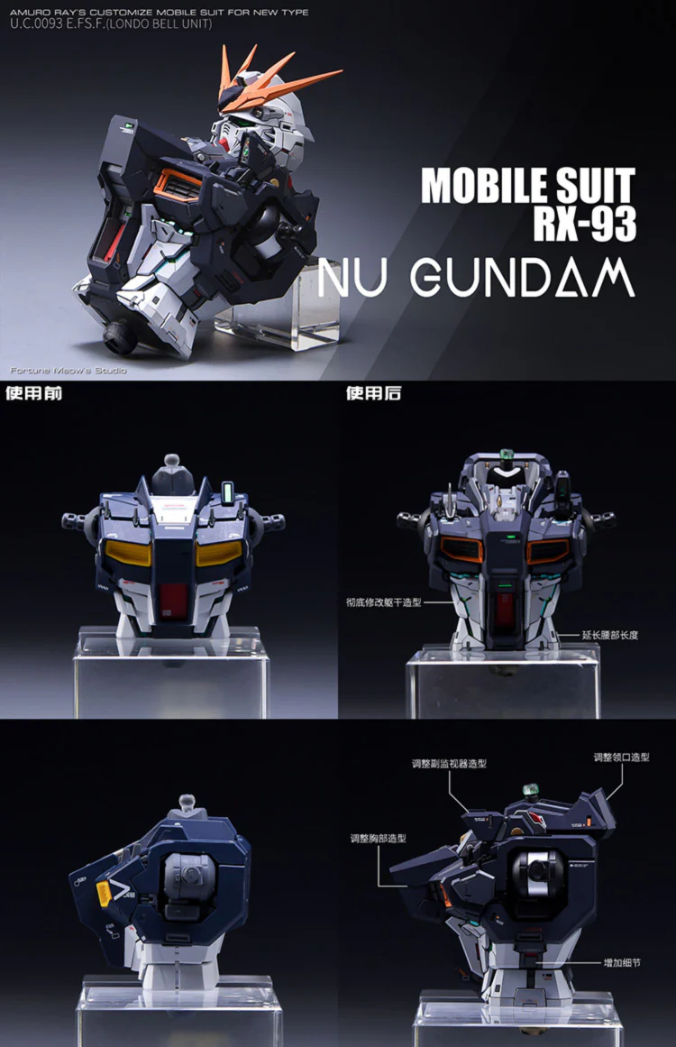 Fortune Meow’s 1/100 RX93 Nu Gundam ver.KA Resin Conversion Kit (Includes Pre-Cut Masking Tape)