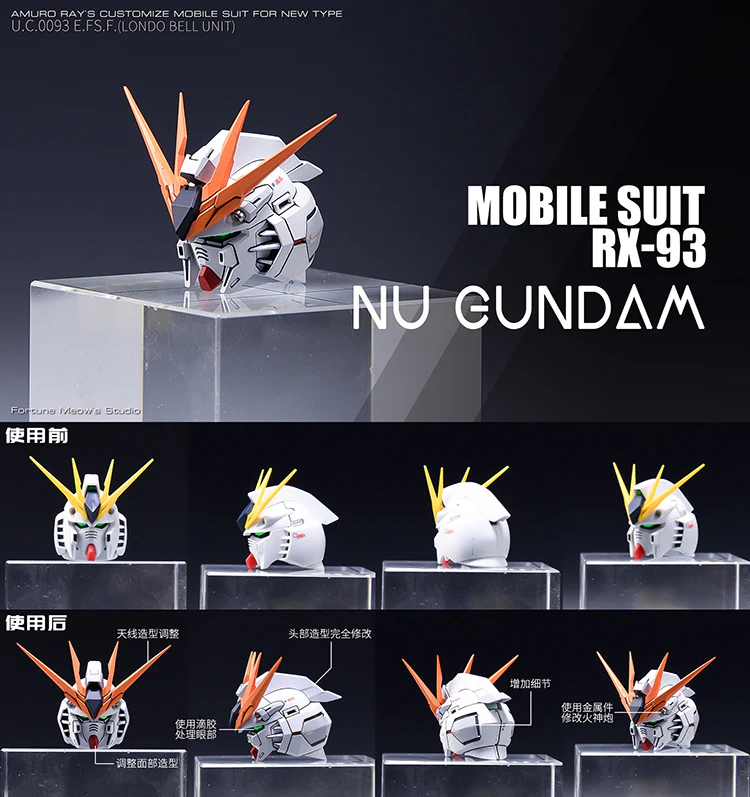 Fortune Meow’s 1/100 RX93 Nu Gundam ver.KA Resin Conversion Kit (Includes Pre-Cut Masking Tape)
