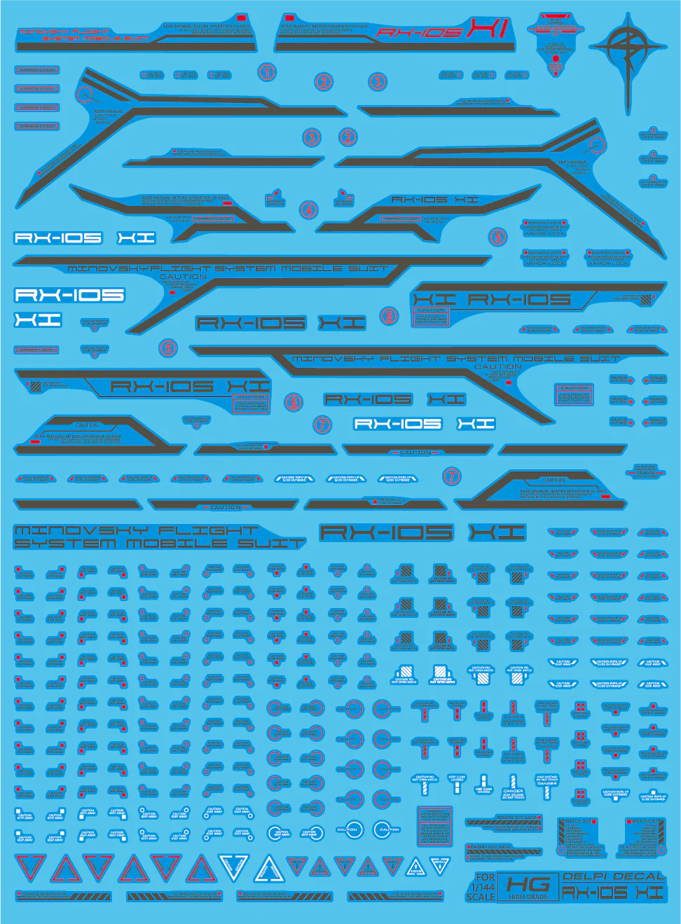HG RX-105 XI Gundam (Water Decal)