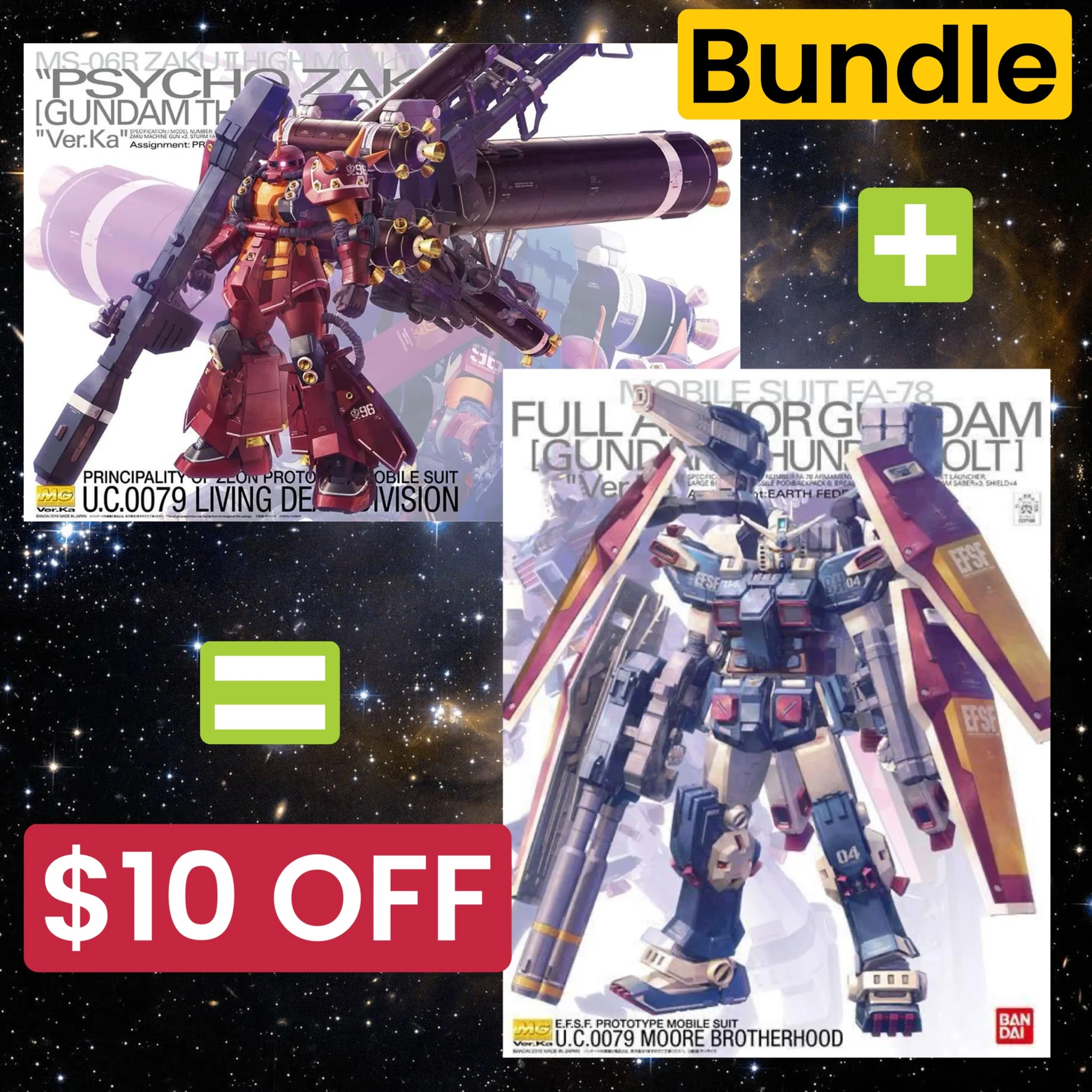 BUNDLE MG Psycho Zaku (Ver. Ka)+ MG Full Armor Gundam (Ver. Ka)