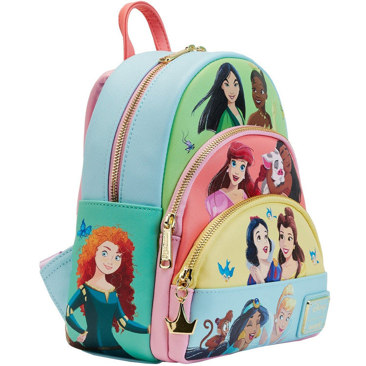 Disney Princess Collage Triple Pocket Mini Backpack