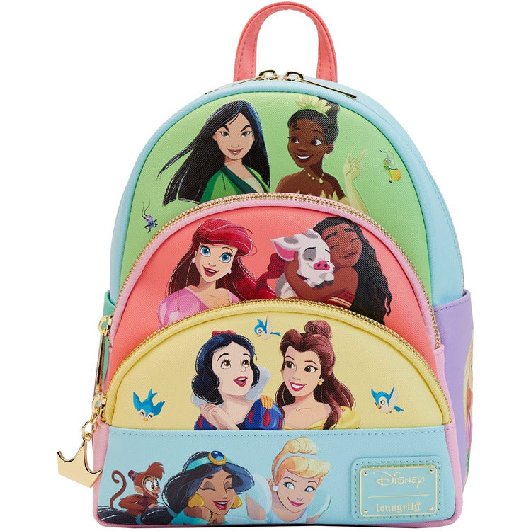 Disney Princess Collage Triple Pocket Mini Backpack