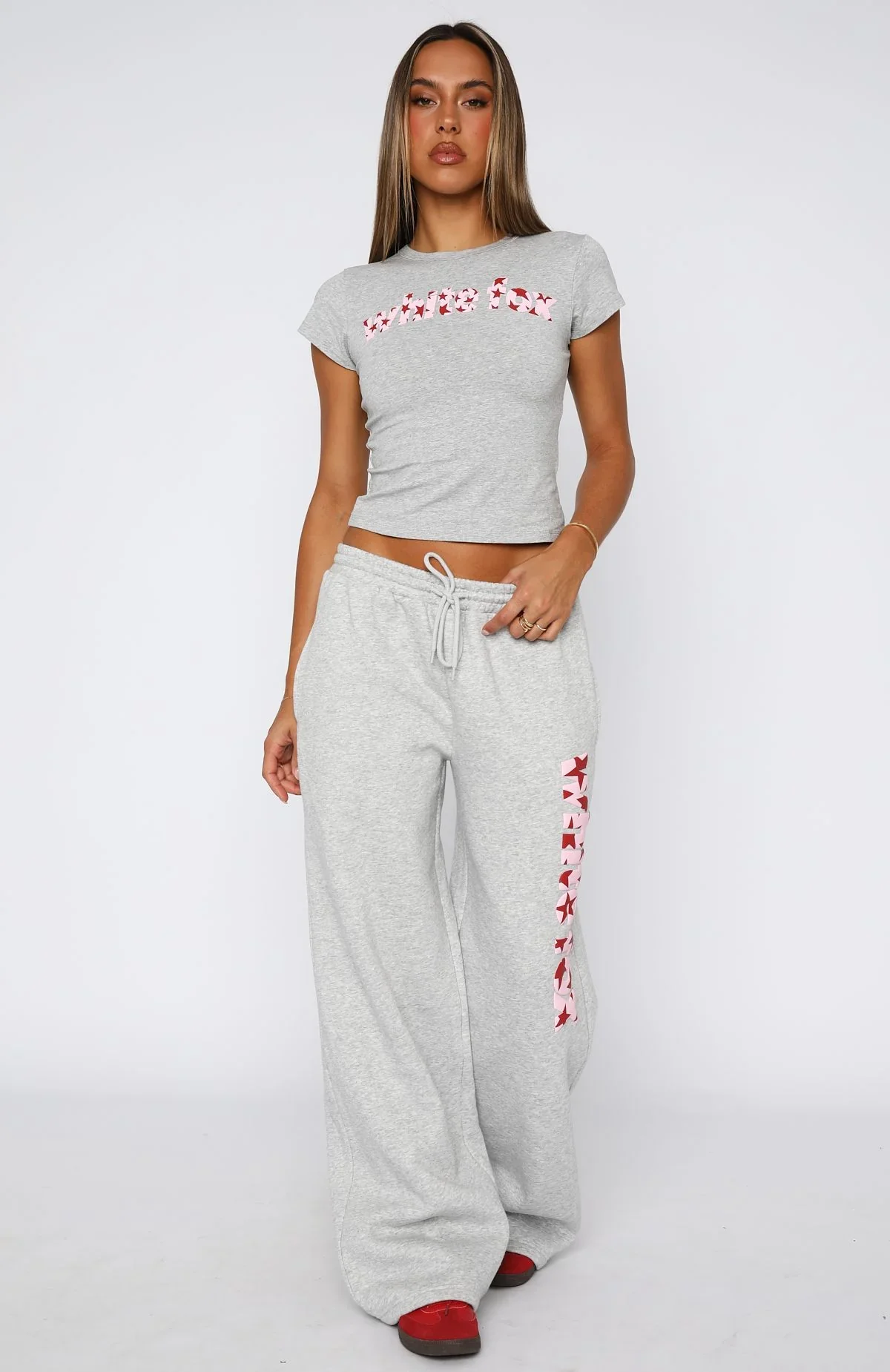 From The Archives Jaxx Wide Leg Sweatpant Dark Grey Marle