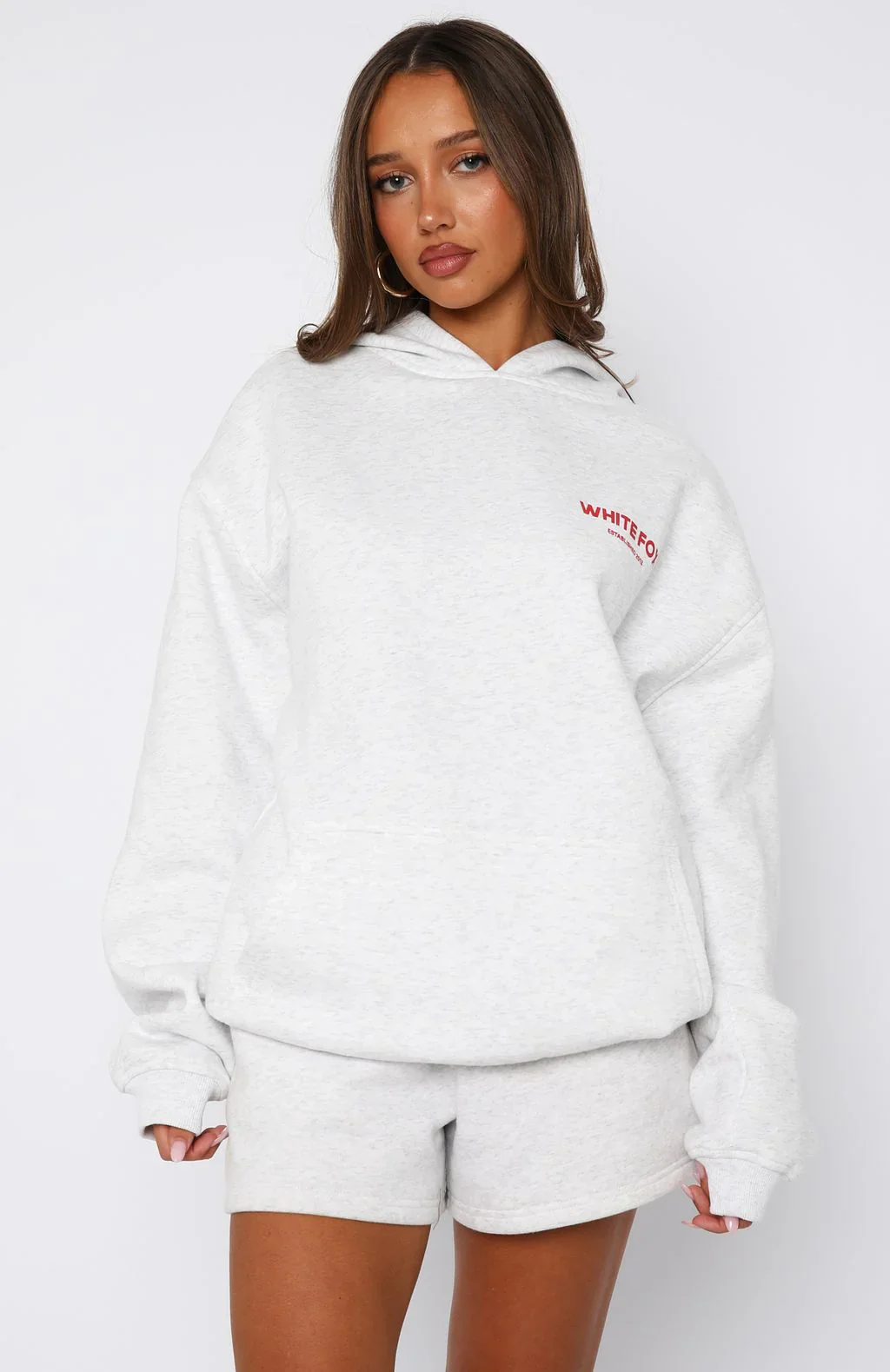 Sweet Cherry Edition Oversized Hoodie Grey Marle