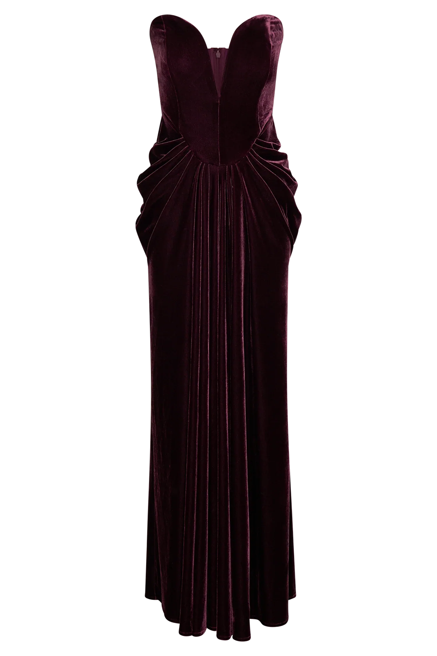 Paige Strapless Velvet Maxi Dress - Plum