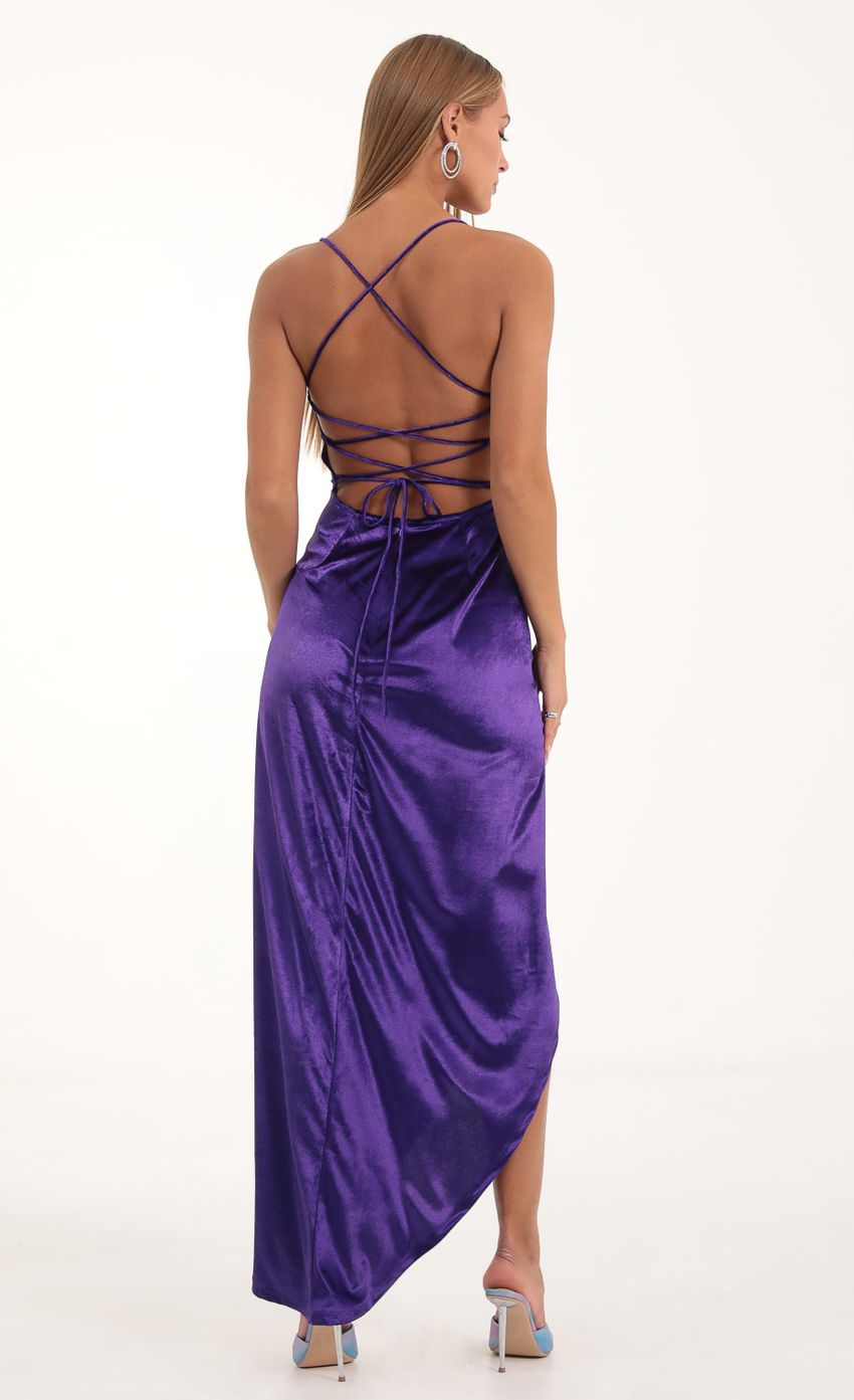Velvet Luxe Maxi Dress in Purple