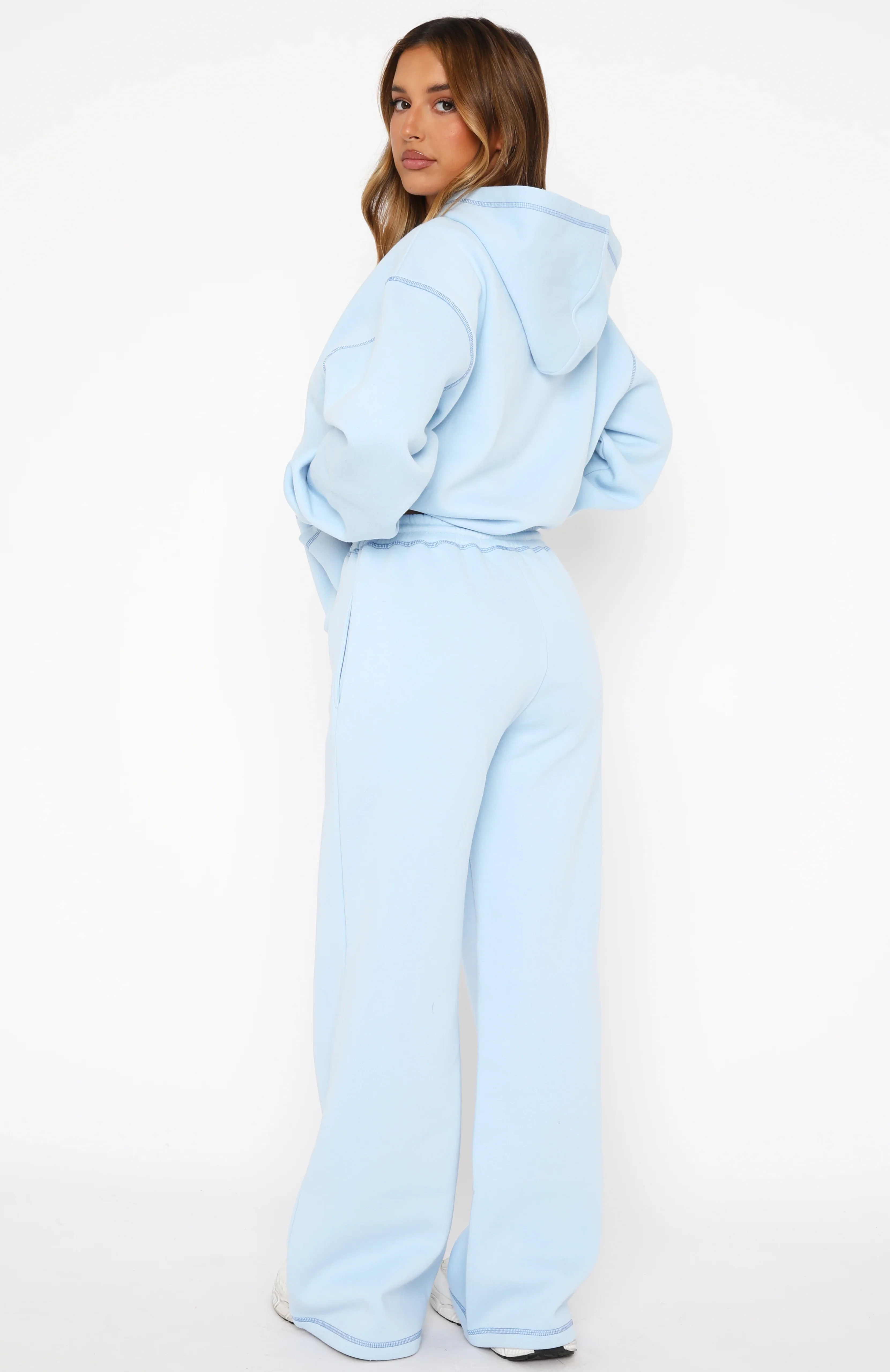 Instant Attraction Wide Leg Sweatpants Baby Blue