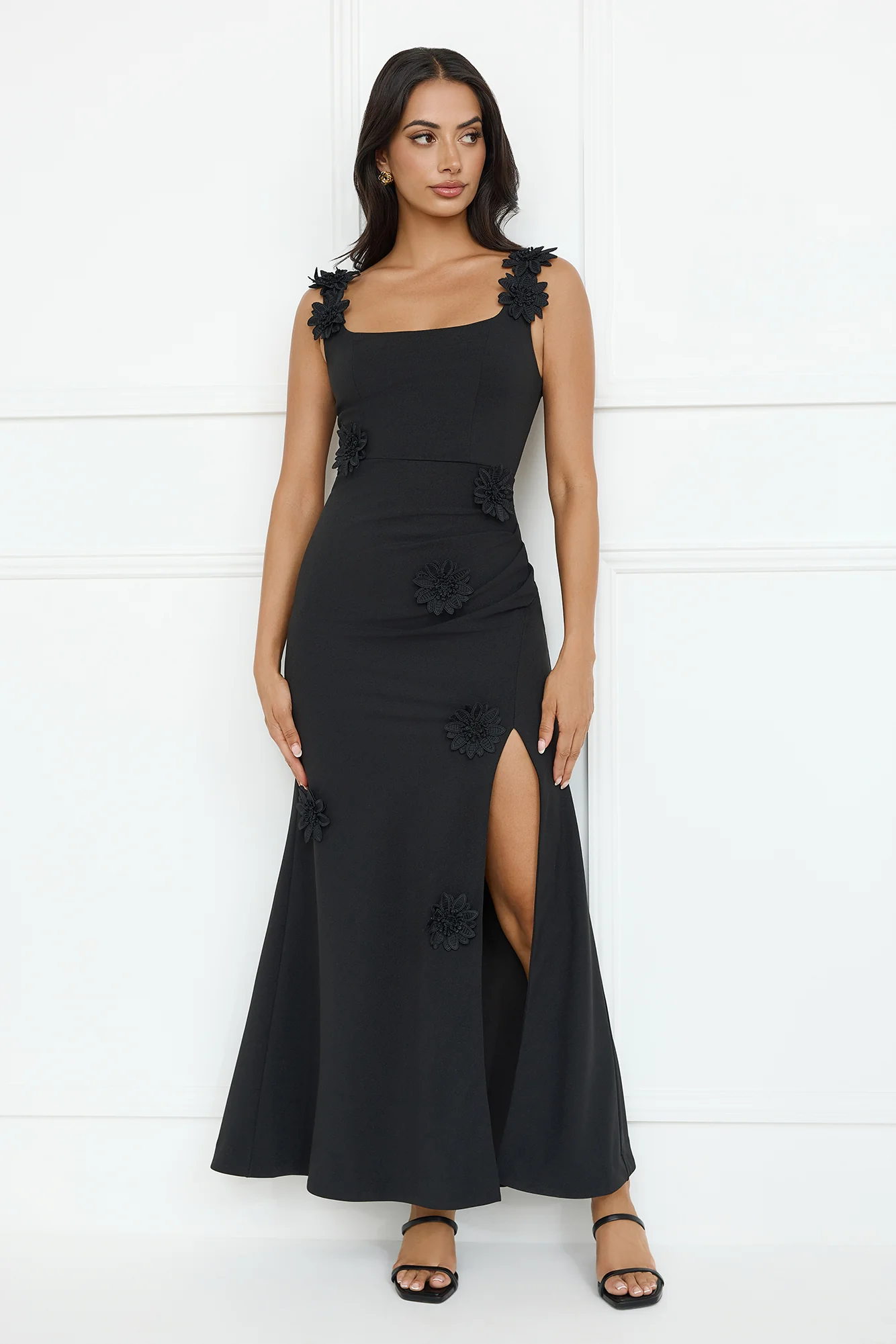 Moonlight Veil Maxi Dress Black