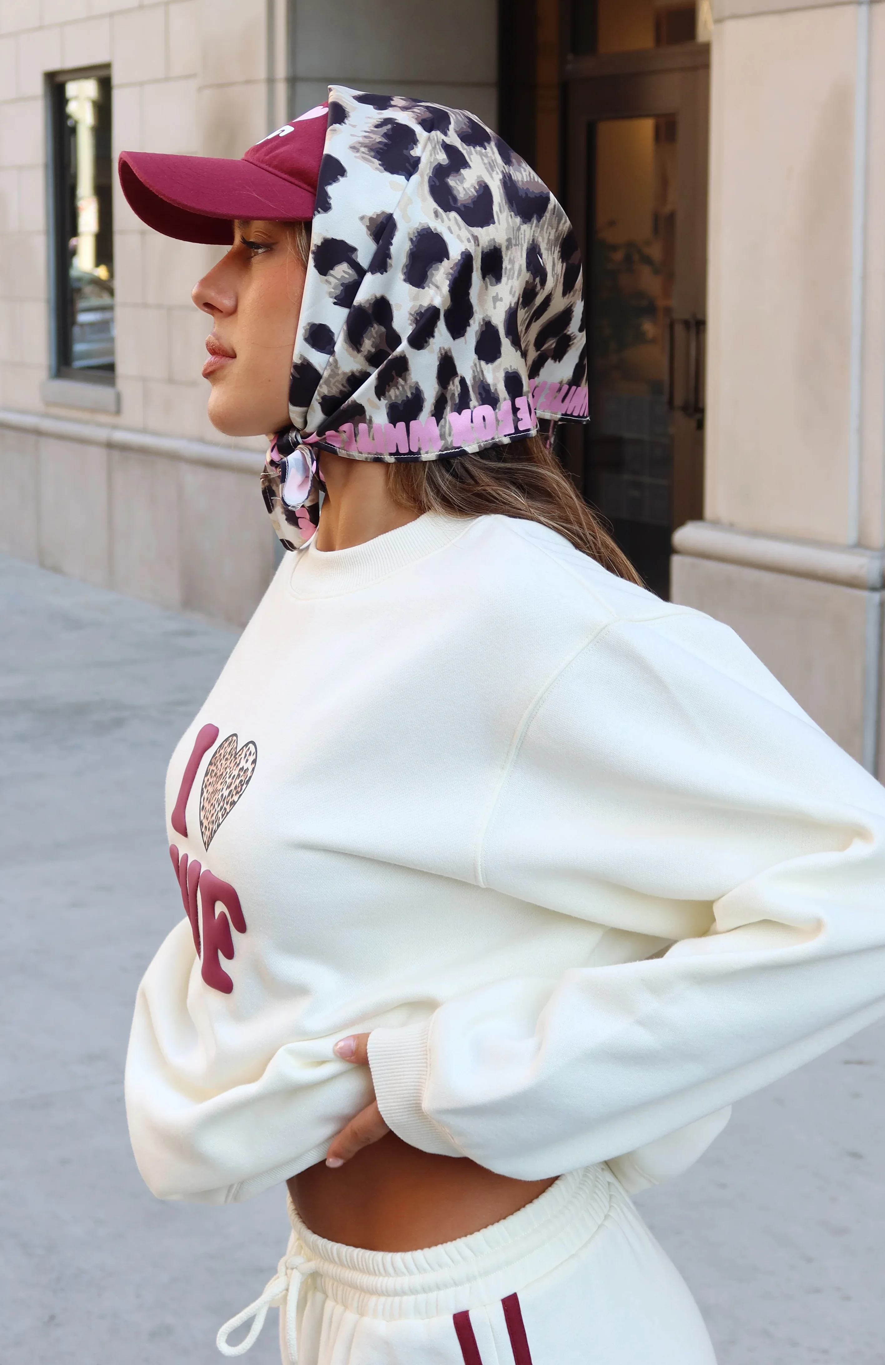 11th Street She's So Lucky Head Scarf Leopard Splice