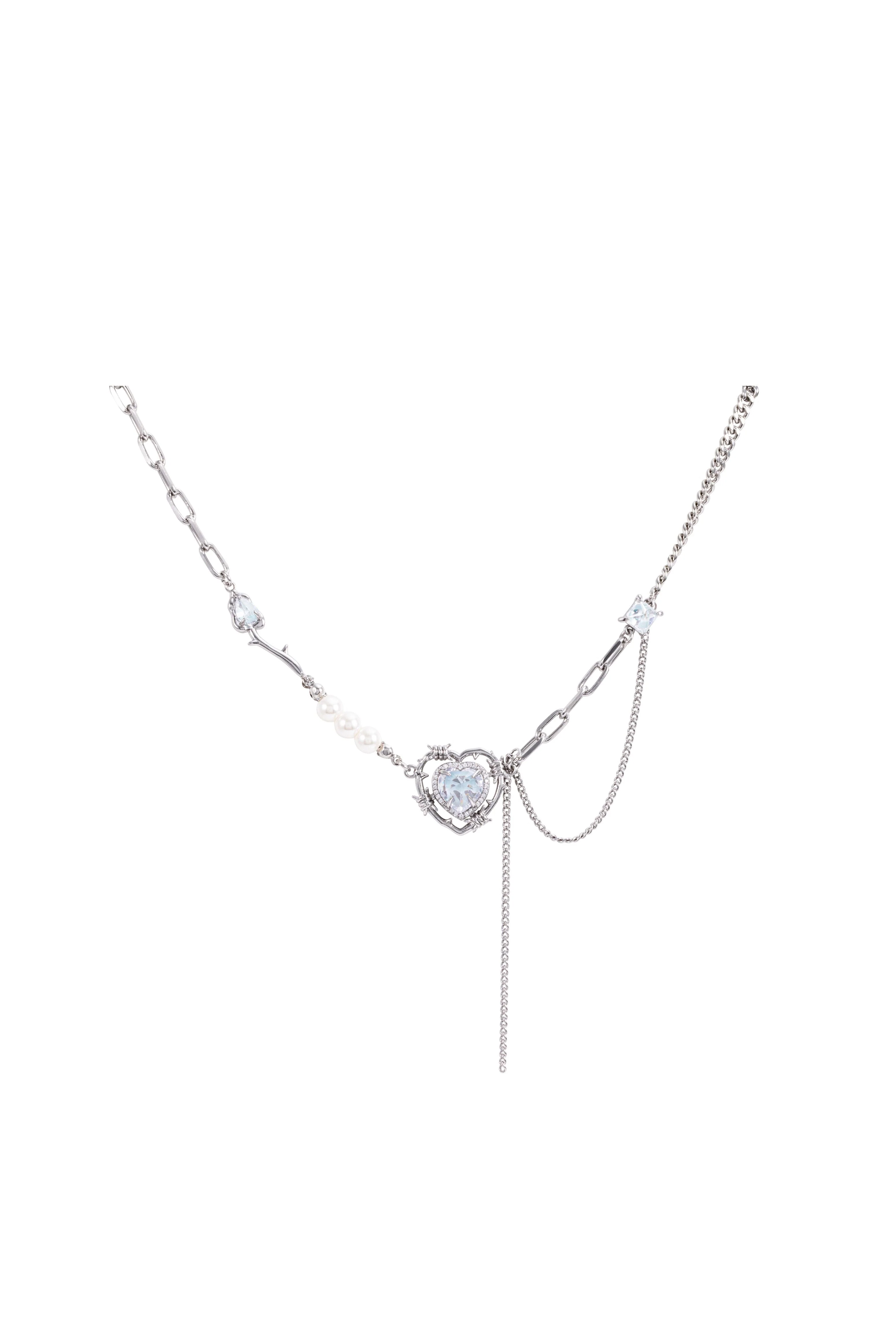 CRYSTALE NECKLACE SILVER