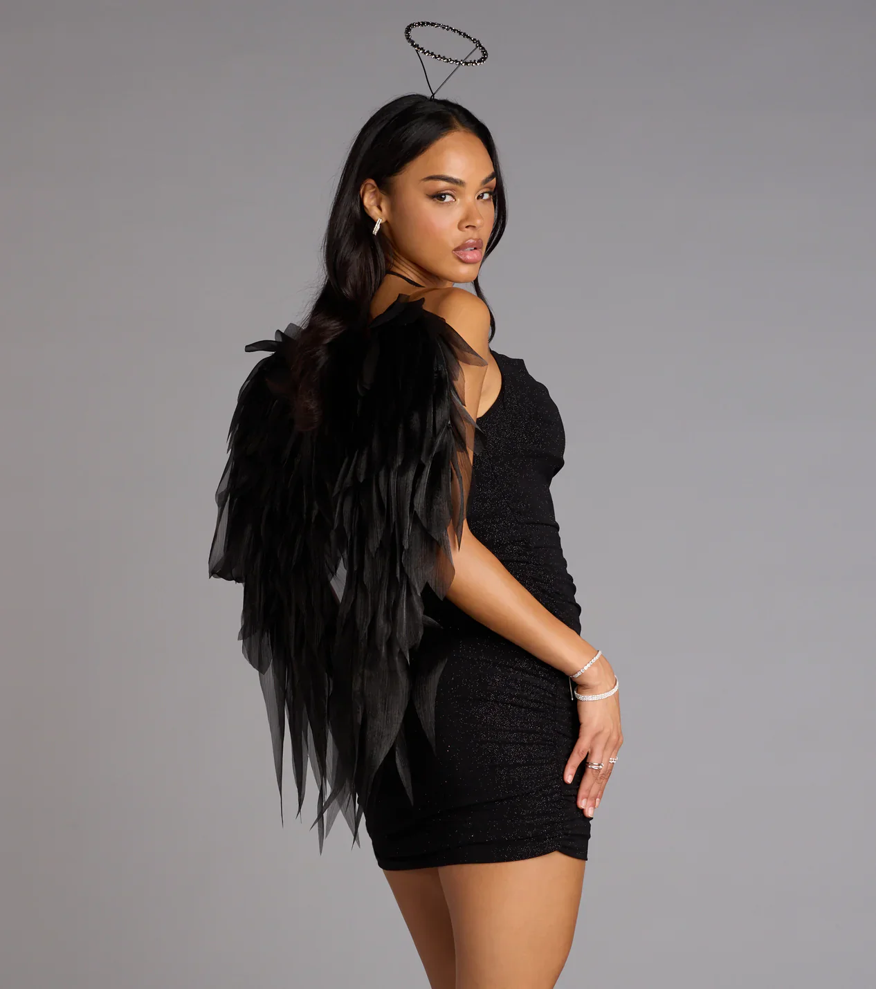 Under My Spell Glitter Halter Mini Dress