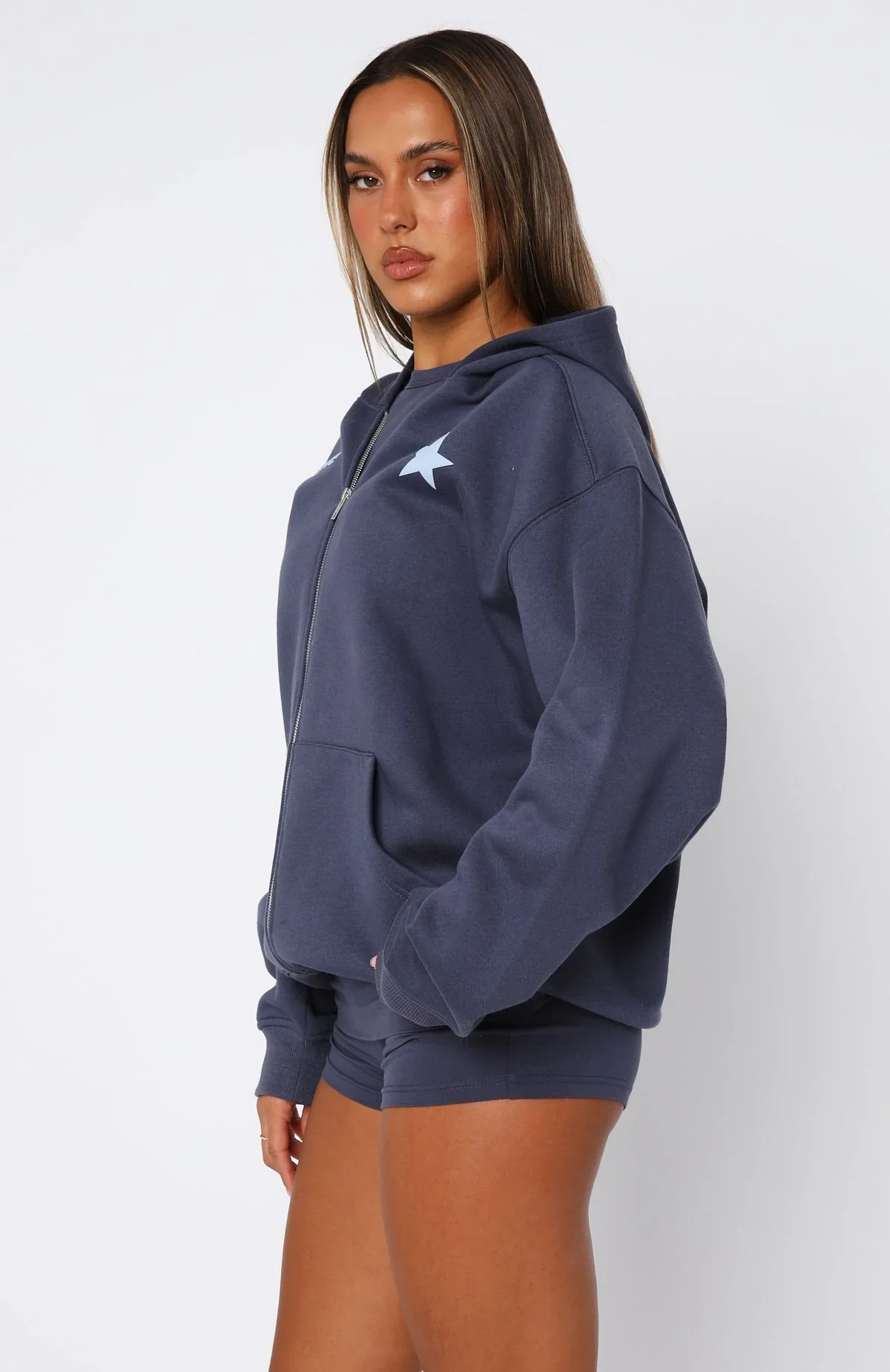 From The Archives Charli Zip Front Hoodie Navy