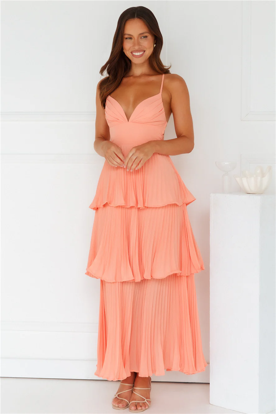 Fashionably Ever After Maxi Dress Peach