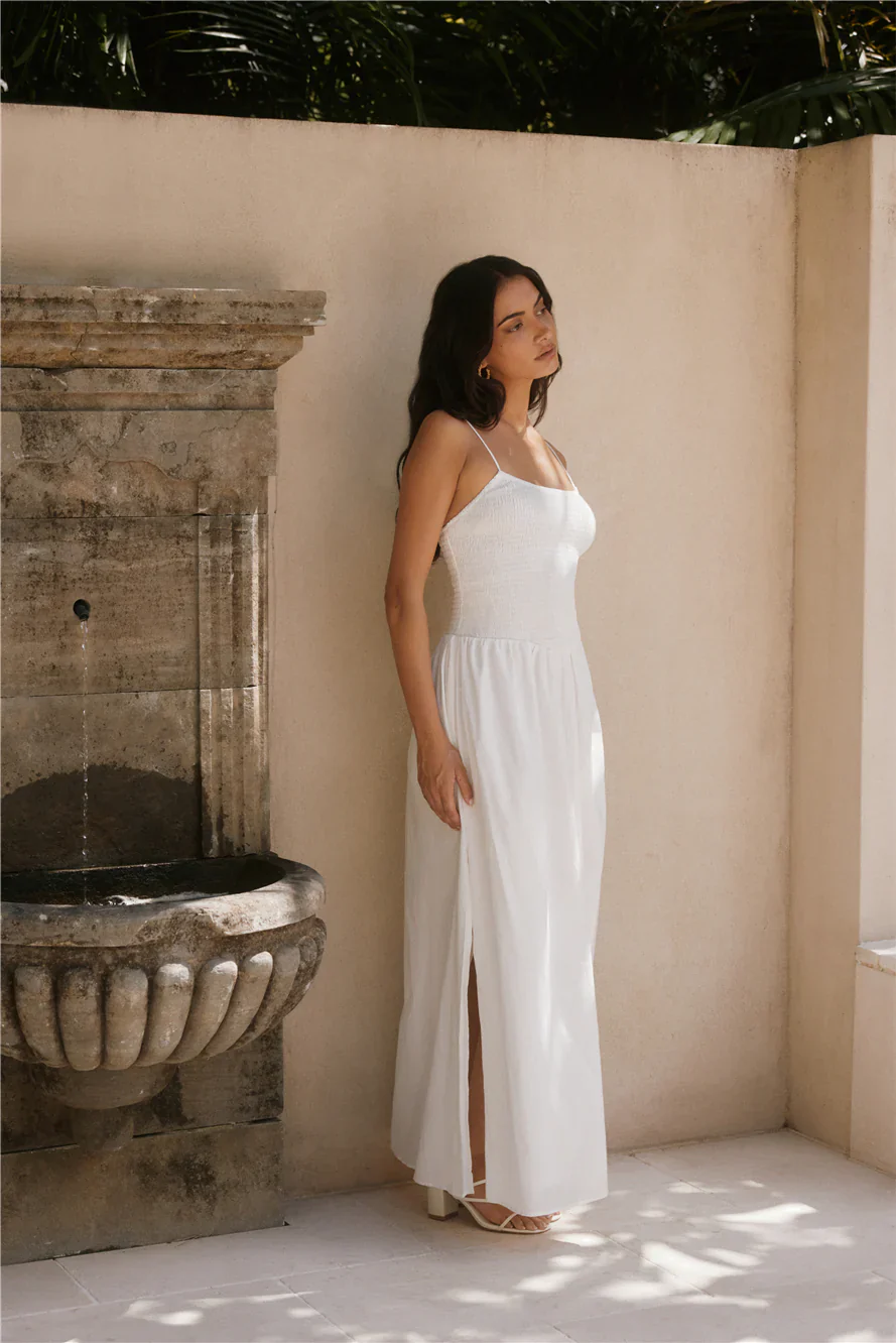 Whispering Willow Maxi Dress White
