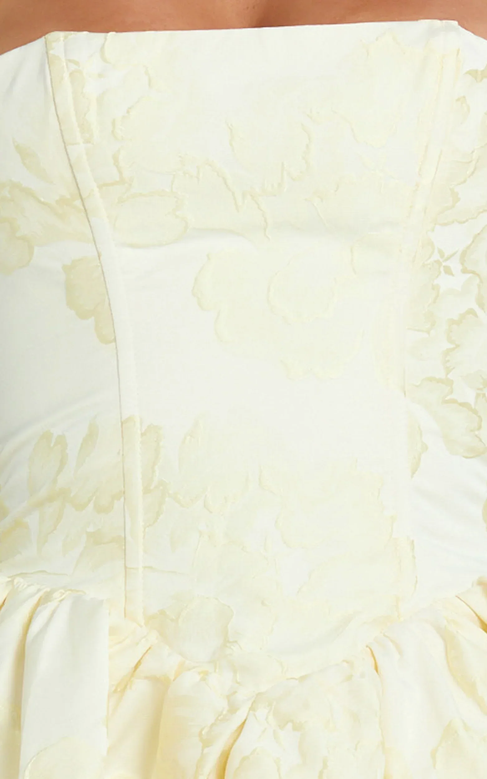 Maddy Mini Dress Square Neck Halter Fit And Flare Dress in Lemon