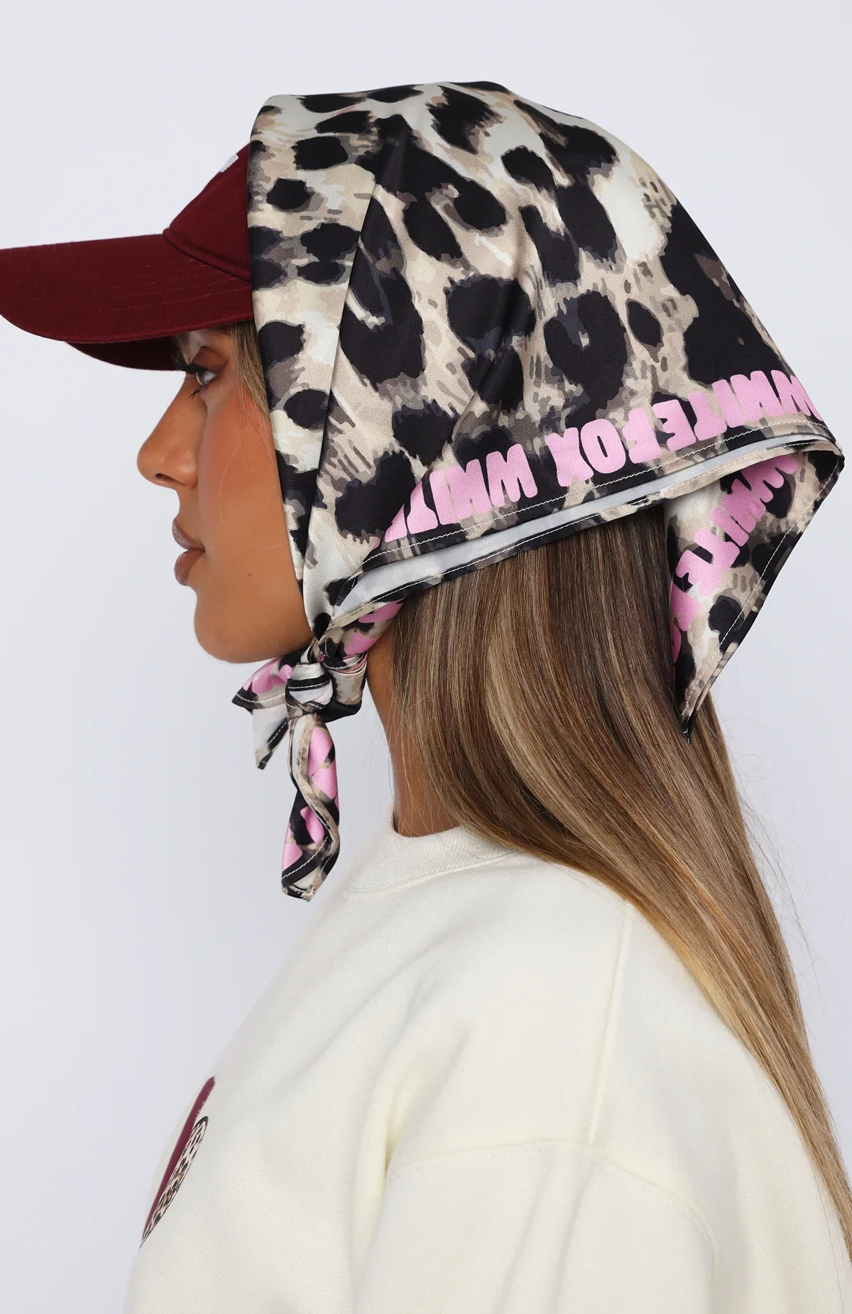 11th Street She's So Lucky Head Scarf Leopard Splice