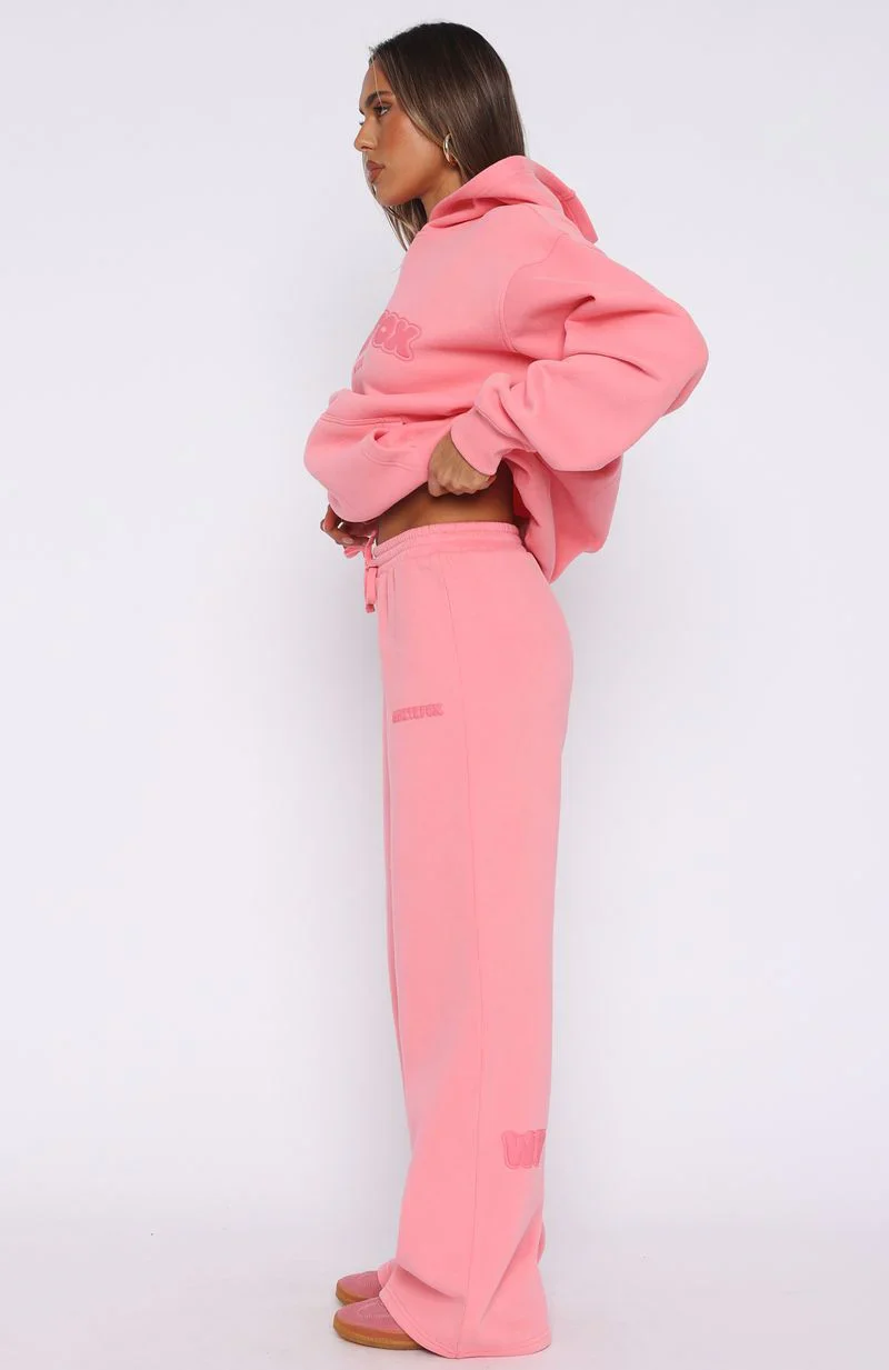 Don't Even Try Wide Leg Sweatpants Melon