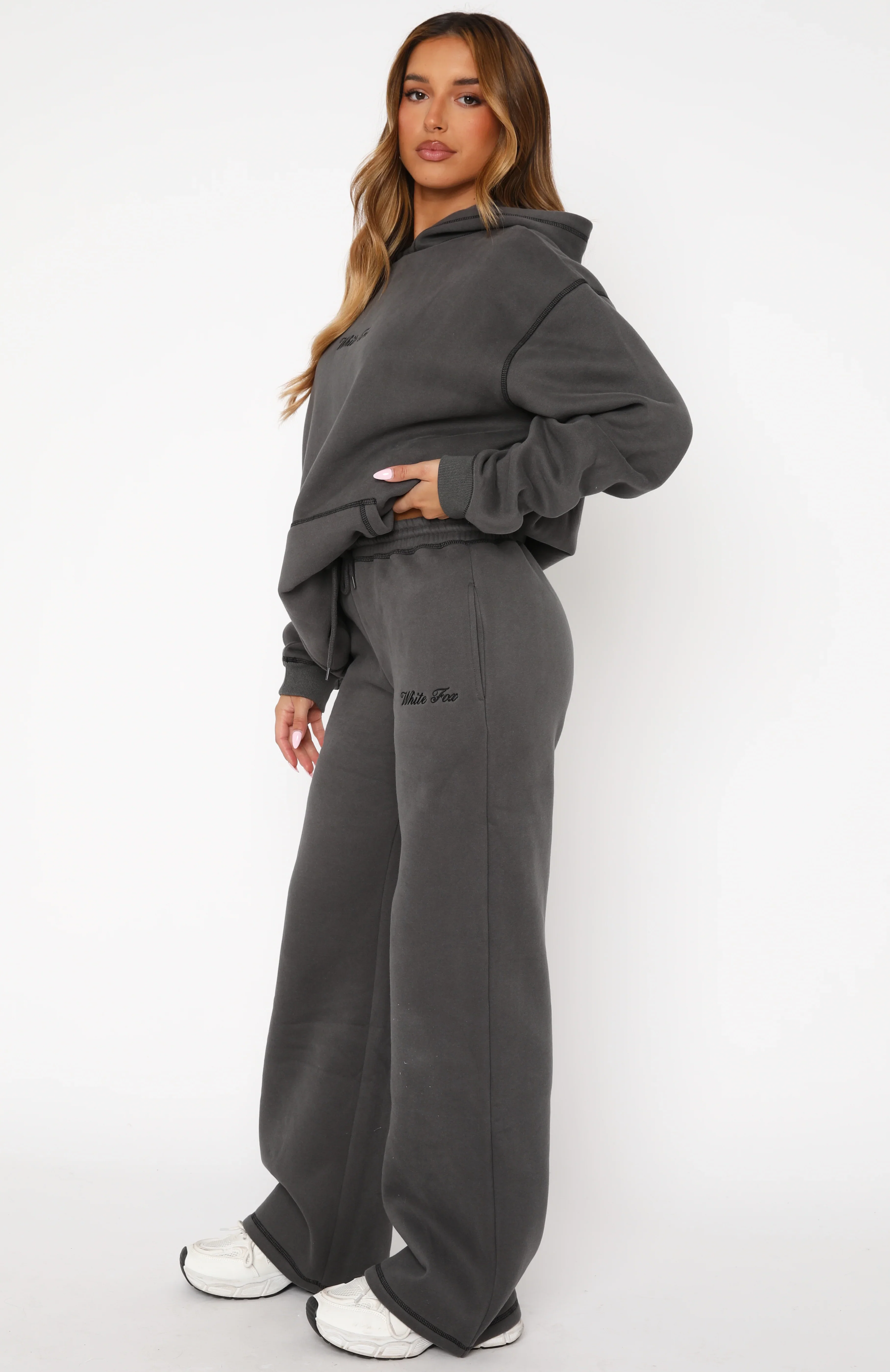 Instant Attraction Wide Leg Sweatpants Charcoal