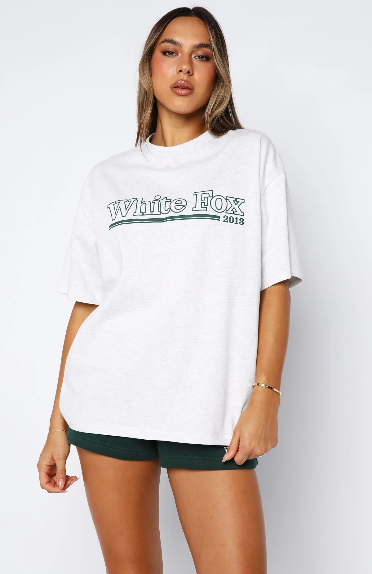 No Hesitation Oversized Tee Grey Marle