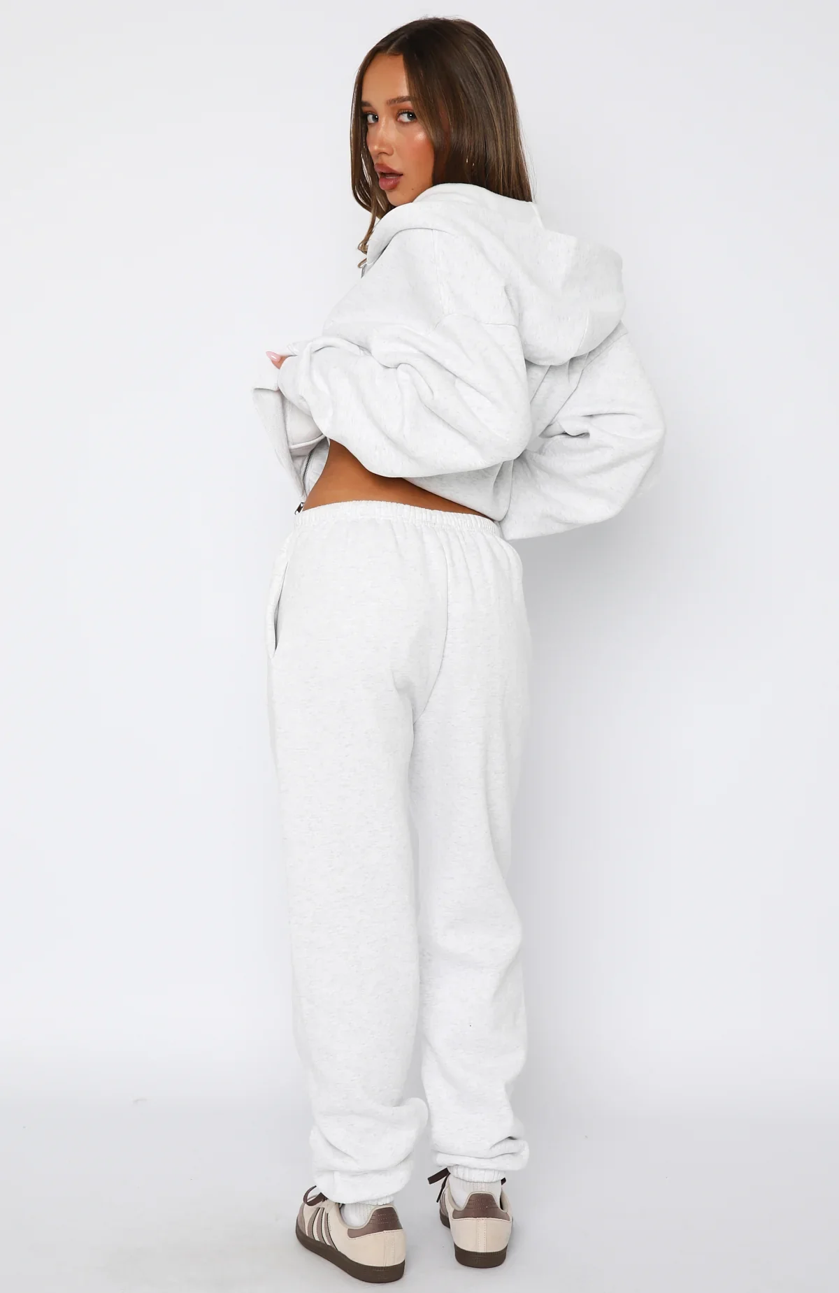 Can't Miss It Sweatpants Grey Marle/Rose Gold