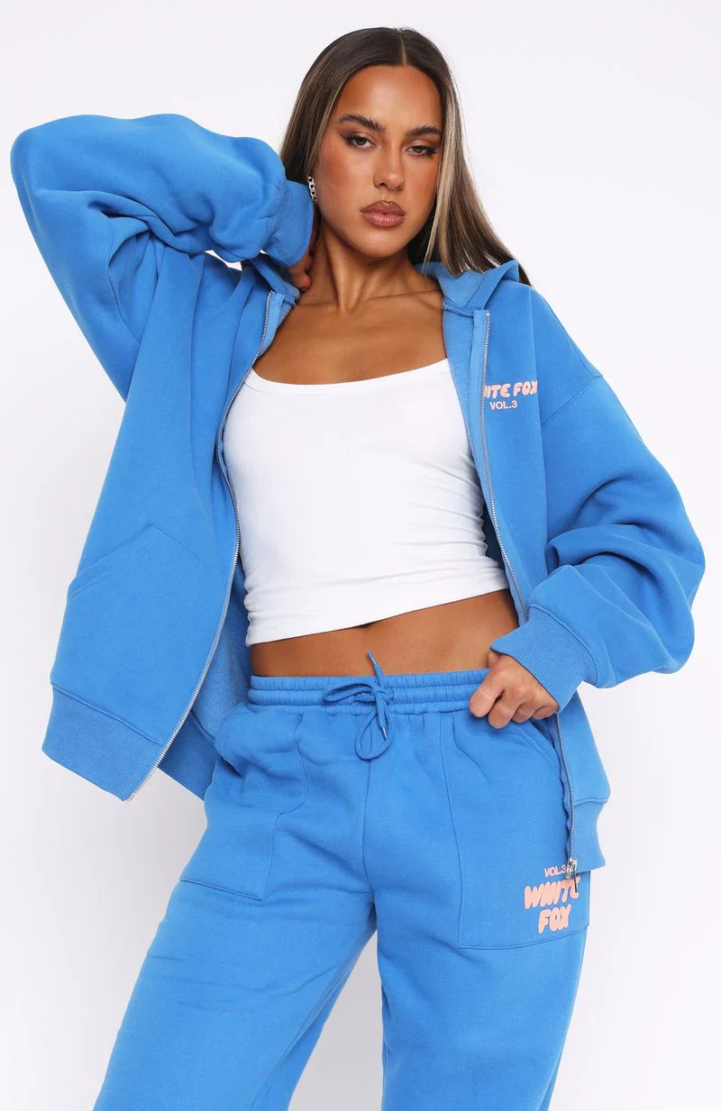 Offstage Zip Front Hoodie Azure