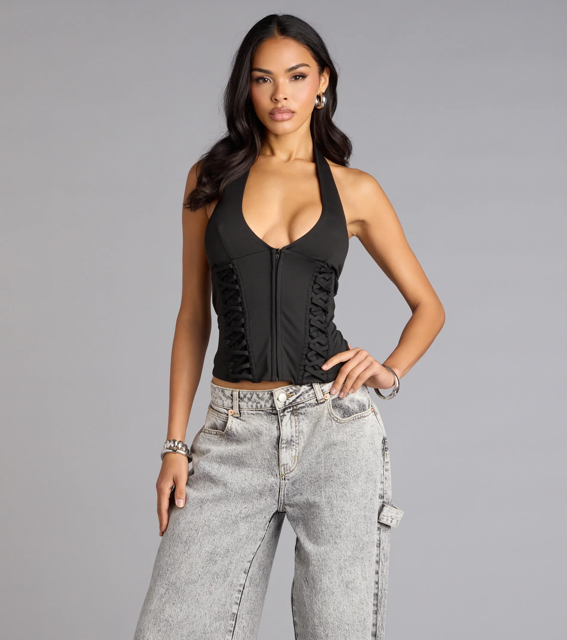 Hot Streak Lace Up Corset Top