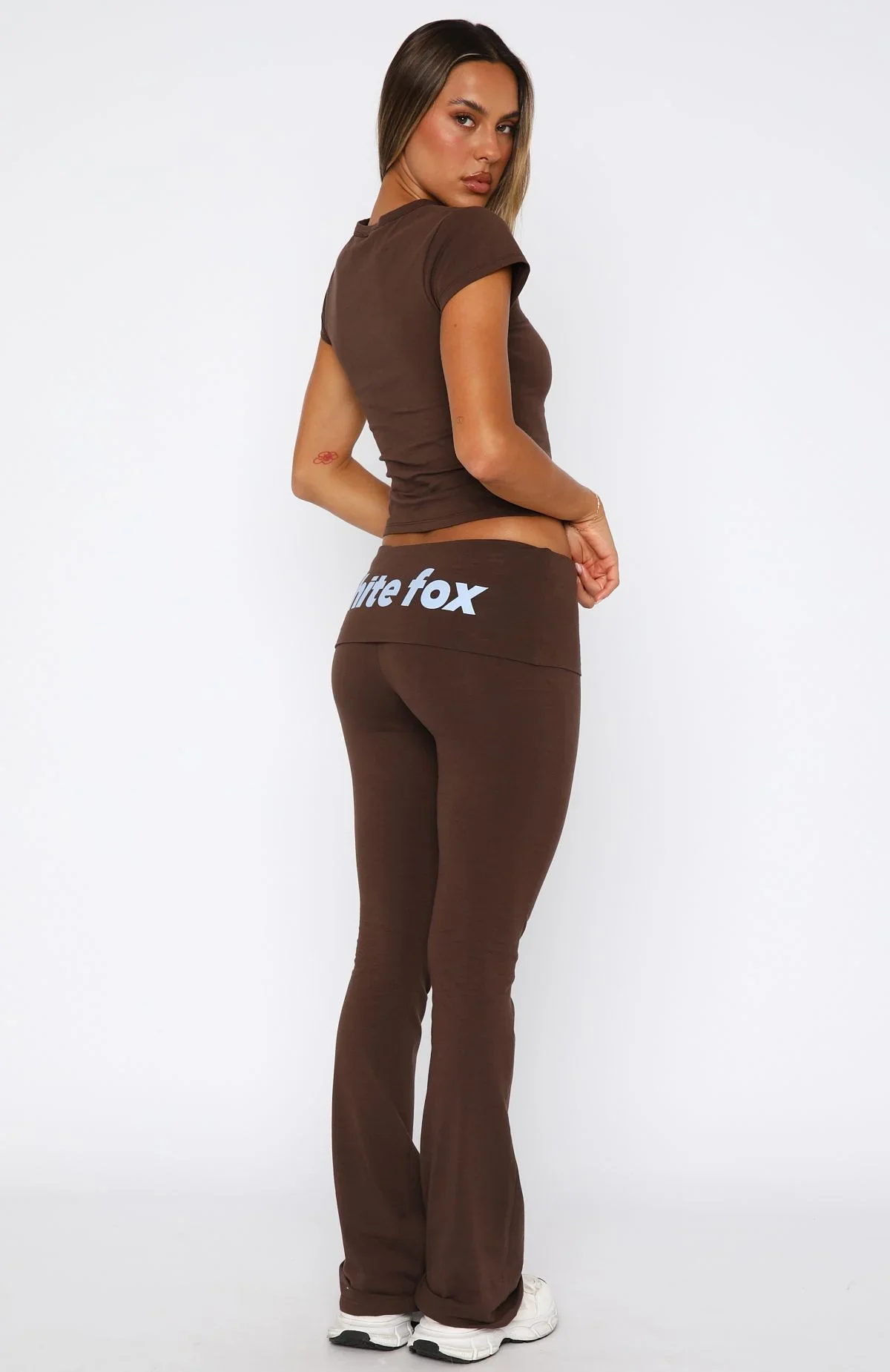 From The Archives Gigi Fold Over Flare Pants Chocolate