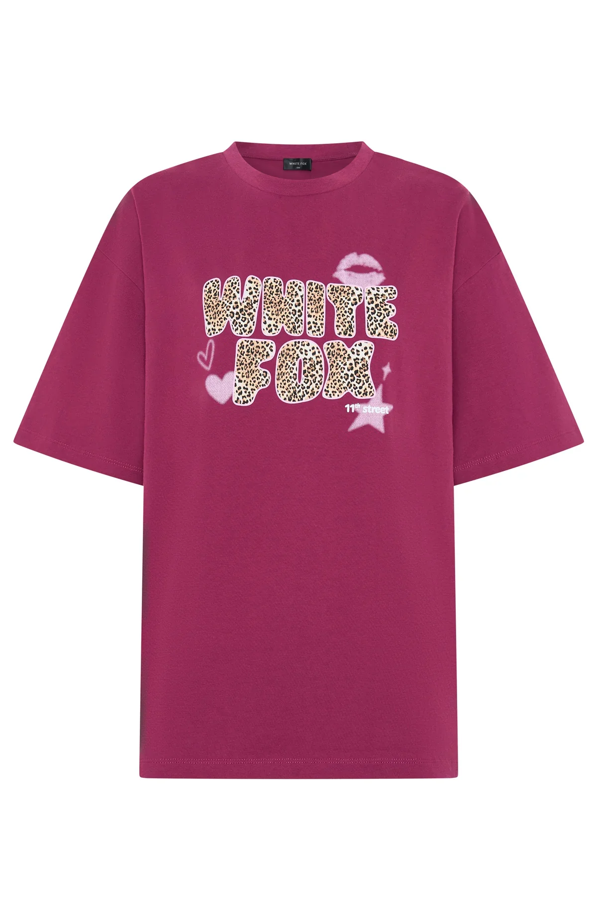 11th Street She's So Lucky Oversized Tee Very Berry