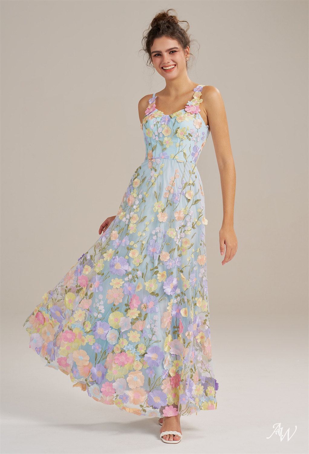 Alison A-line Tulle V-Neck Dresses
