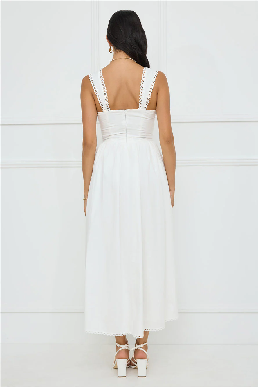 Luxe Serene Midi Dress White