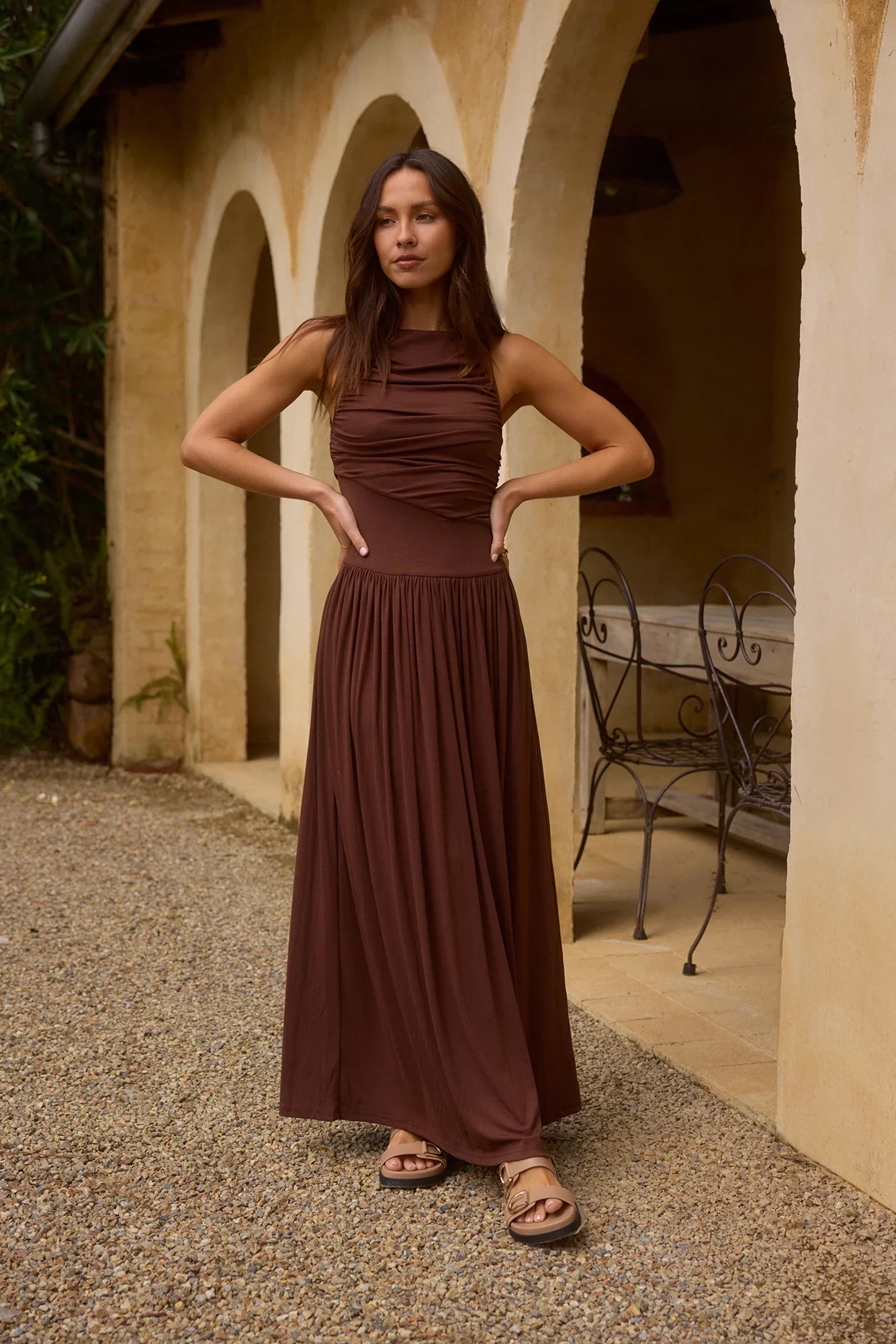 Nalla Maxi Dress Brown