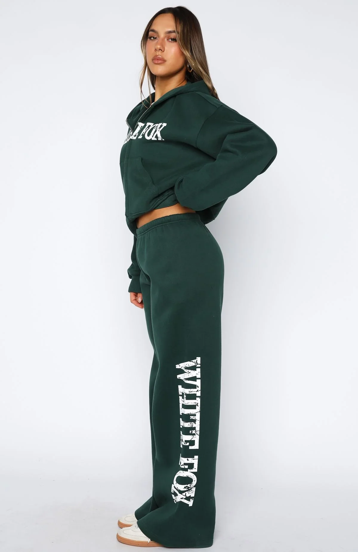 Brand New Start Wide Leg Sweatpants Forest Green