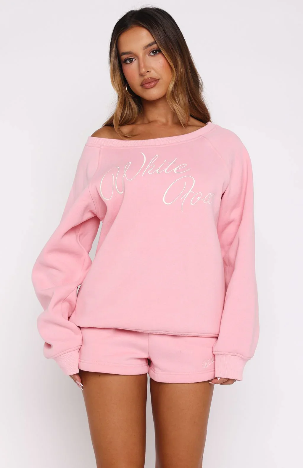 Lucky Thirteen Elsa Off Shoulder Sweater Candy Pink