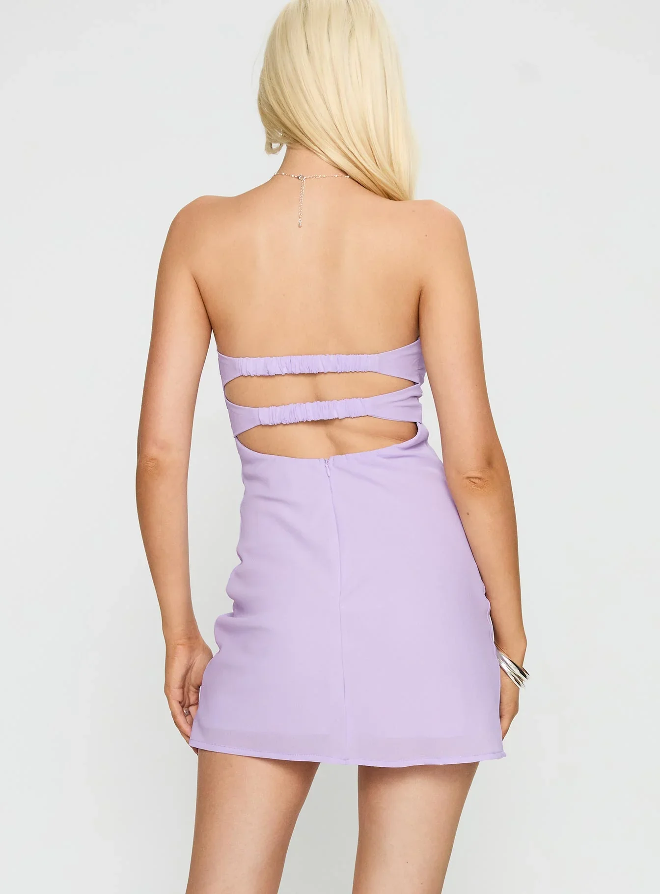 Ilana Strapless Mini Dress Lilac