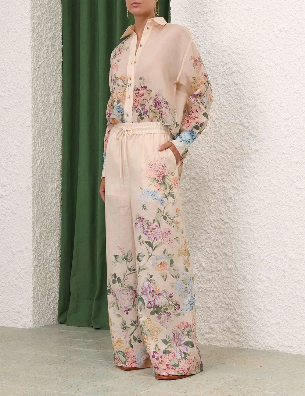 Zimmermann Halliday floral-print palazzo suits