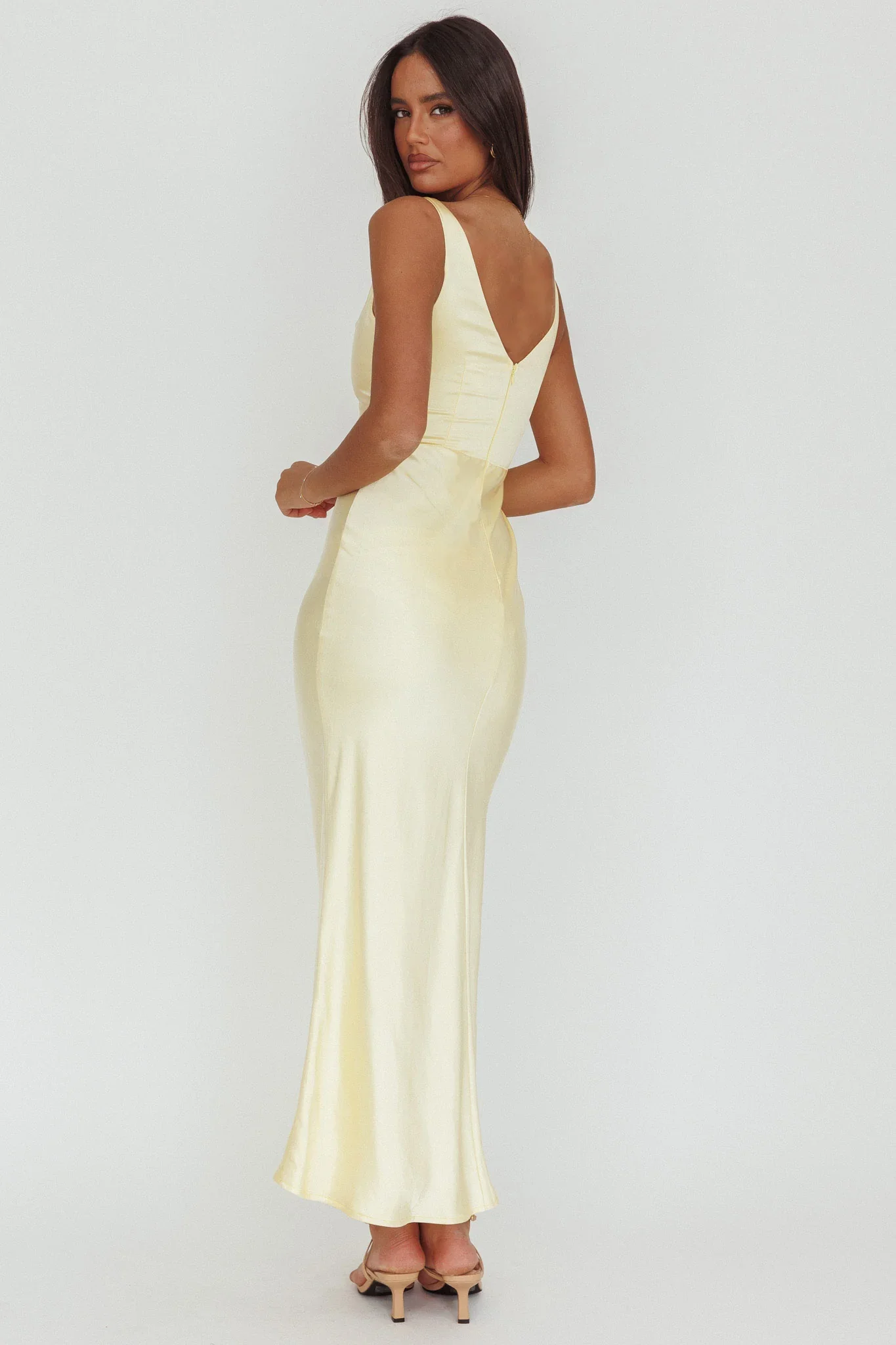 Venus Rising Sleeveless Cowl Neck Maxi Dress Butter